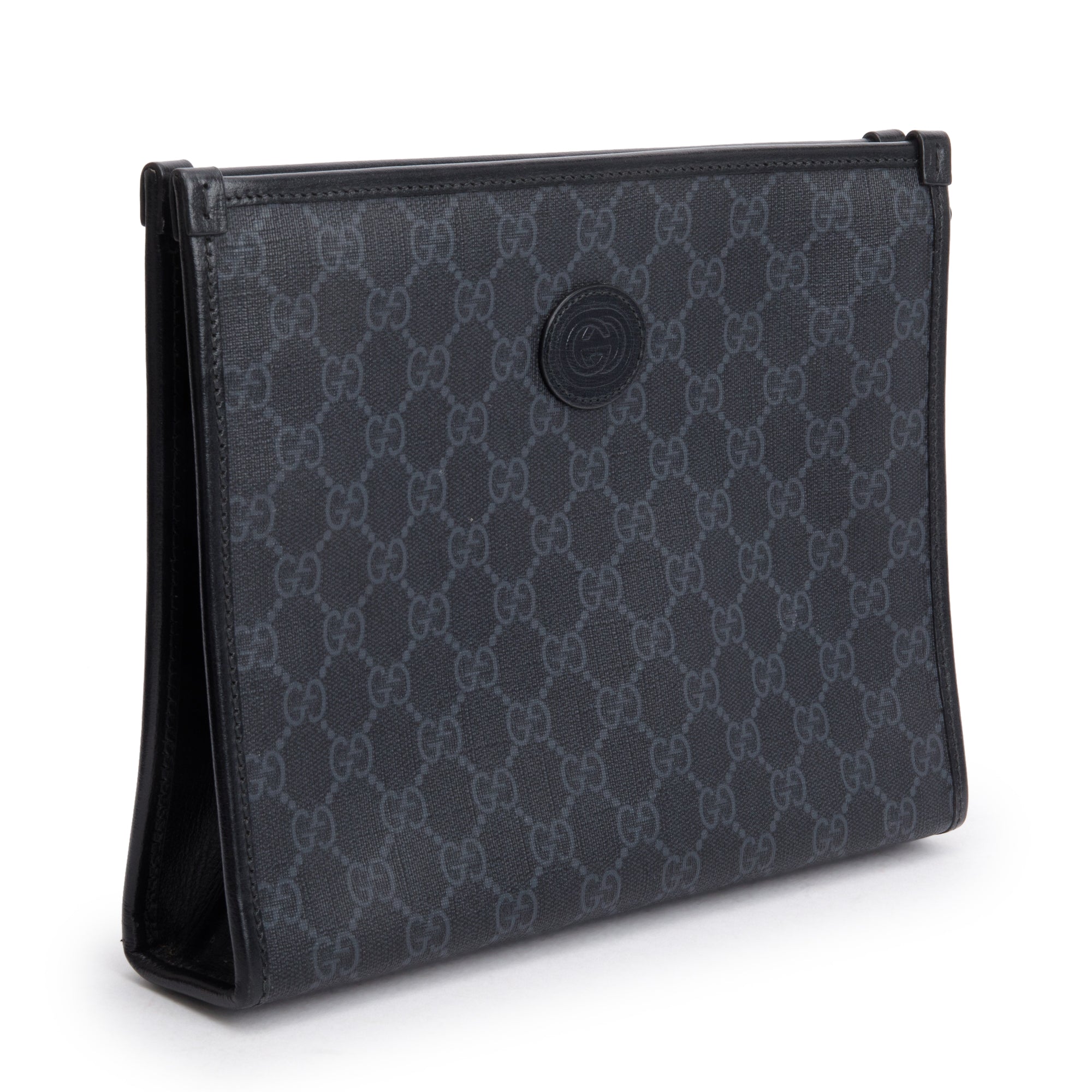 Gucci Black GG Supreme Beauty Case with Interlocking G
