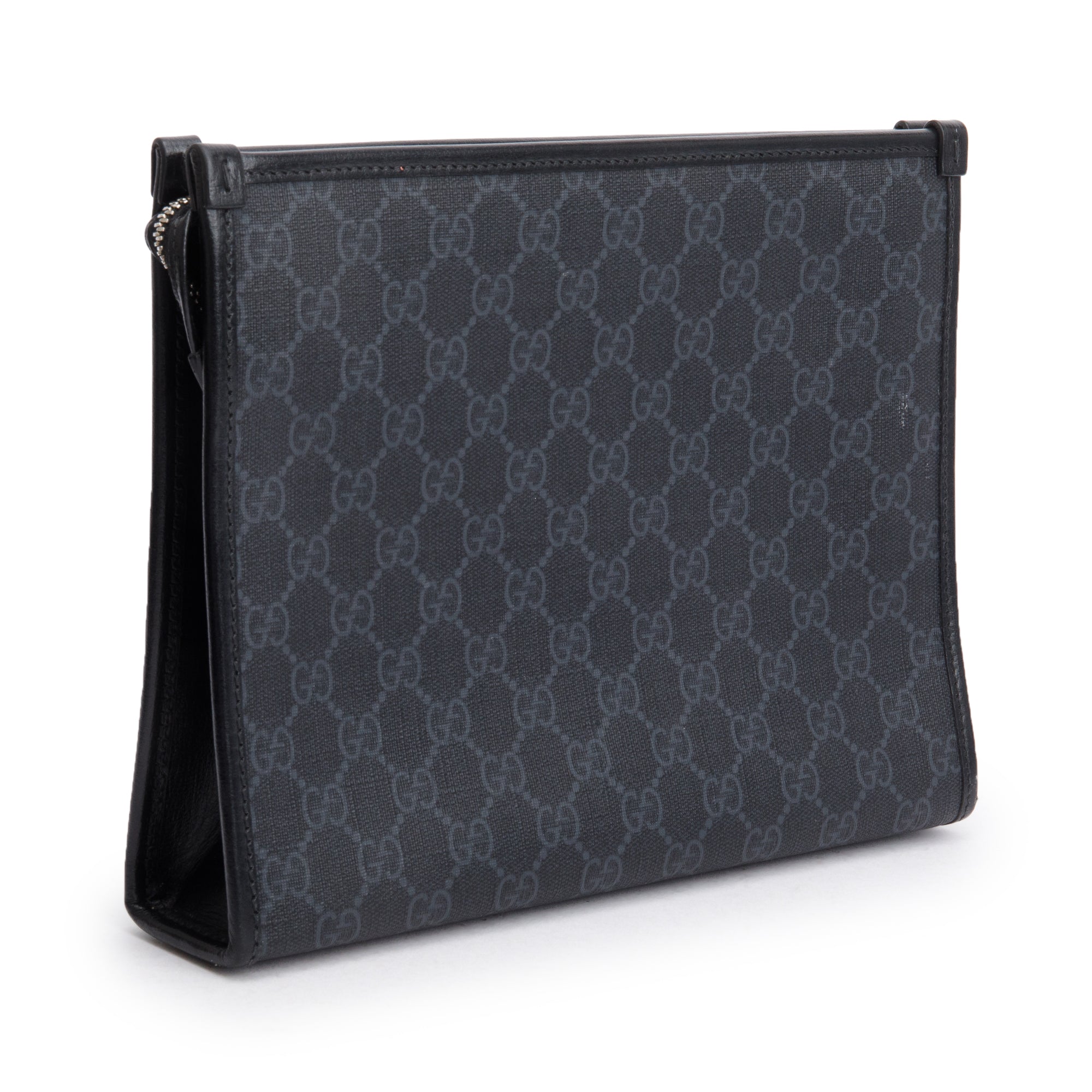 Gucci Black GG Supreme Beauty Case with Interlocking G