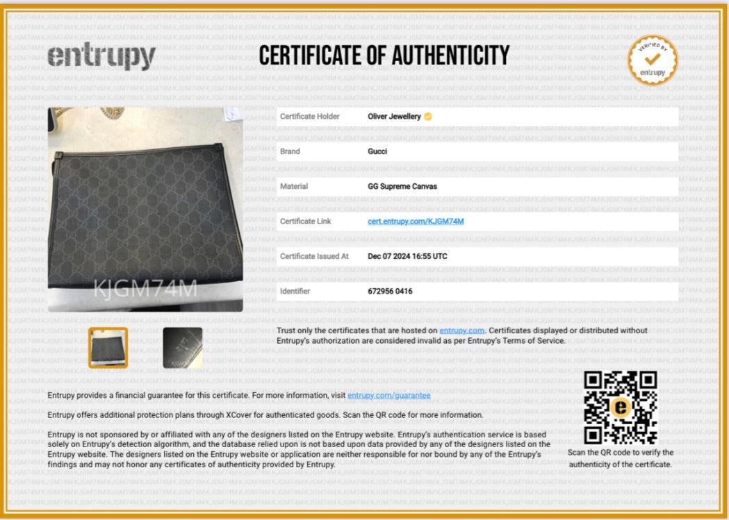 Gucci Black GG Supreme Beauty Case with Interlocking G