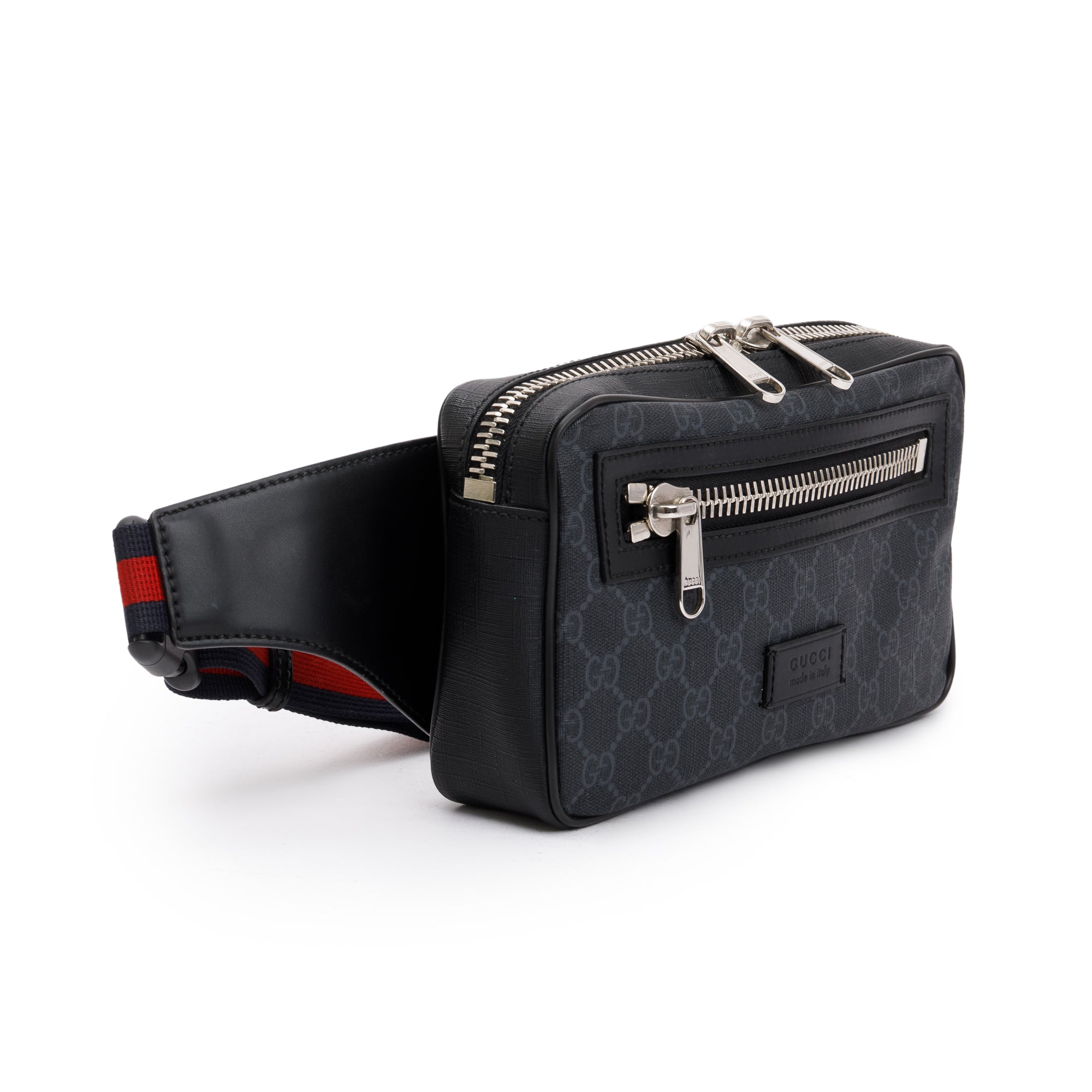 Gucci Black GG Supreme Belt Bag w/ Box