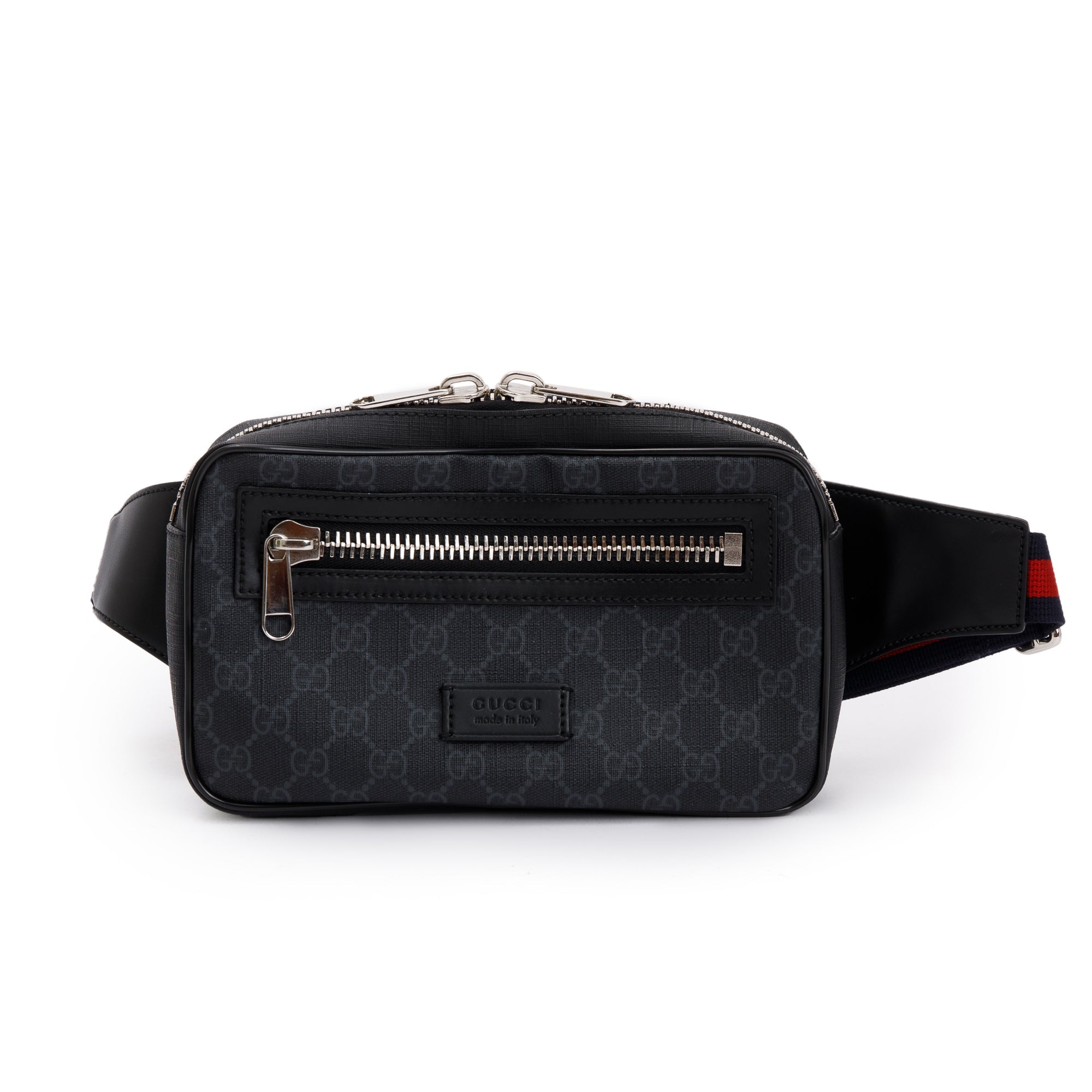 Gucci Black GG Supreme Belt Bag w/ Box