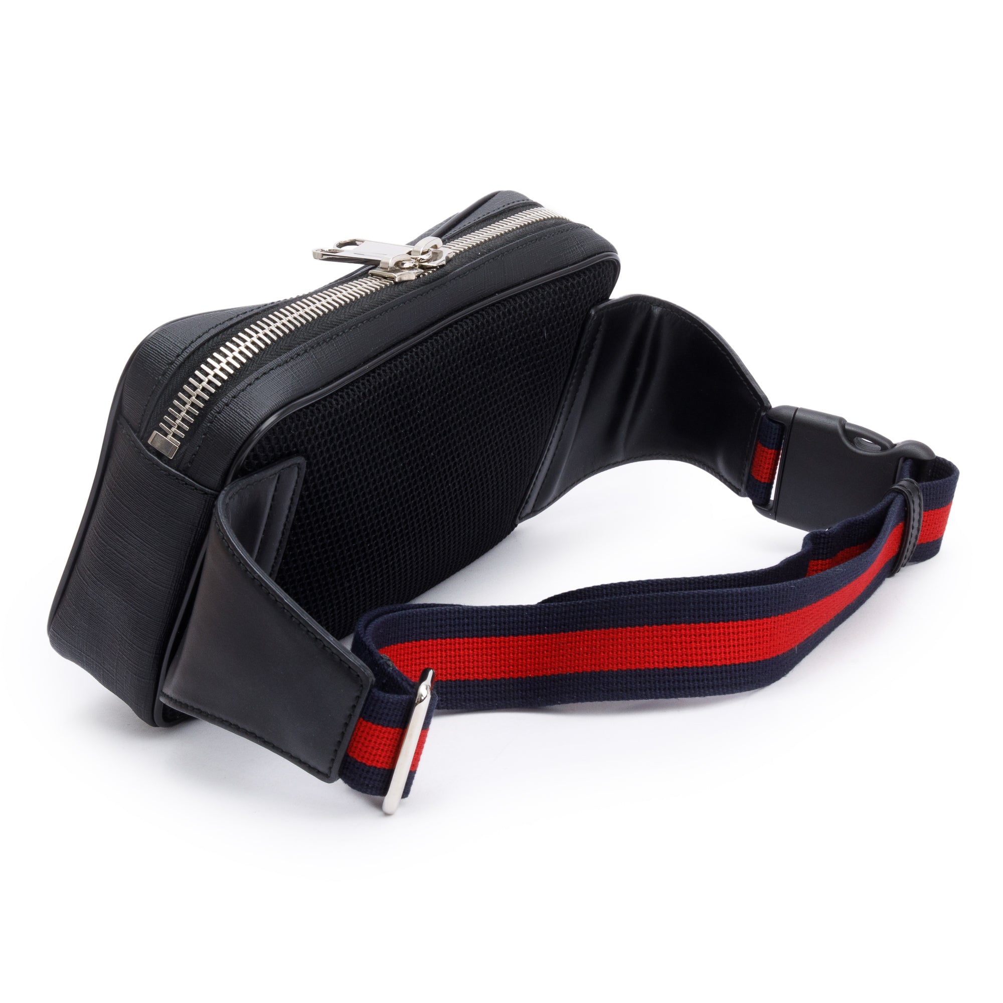 Gucci Black GG Supreme Belt Bag with Zip Pocket w/ Box