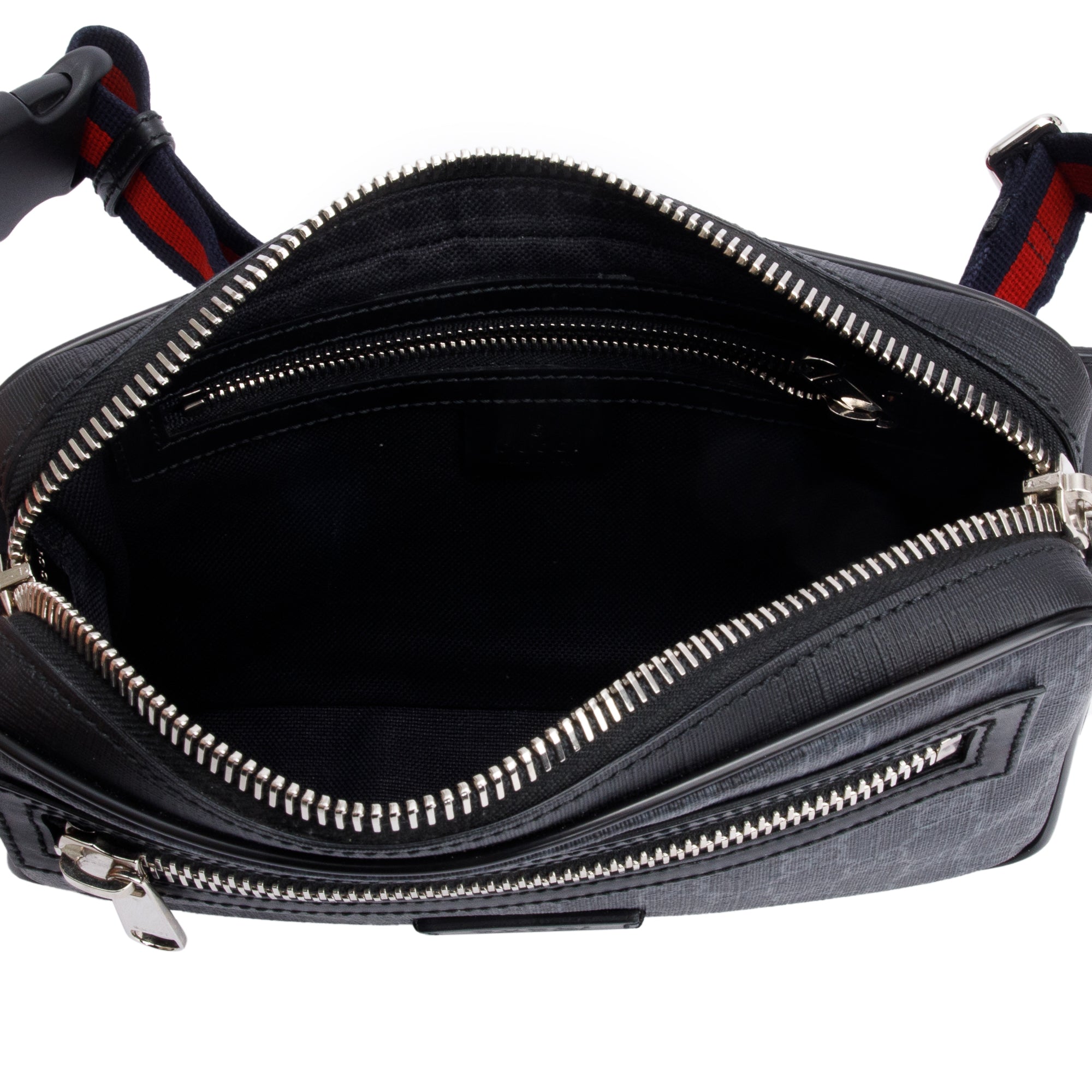 Gucci Black GG Supreme Belt Bag with Zip Pocket w/ Box