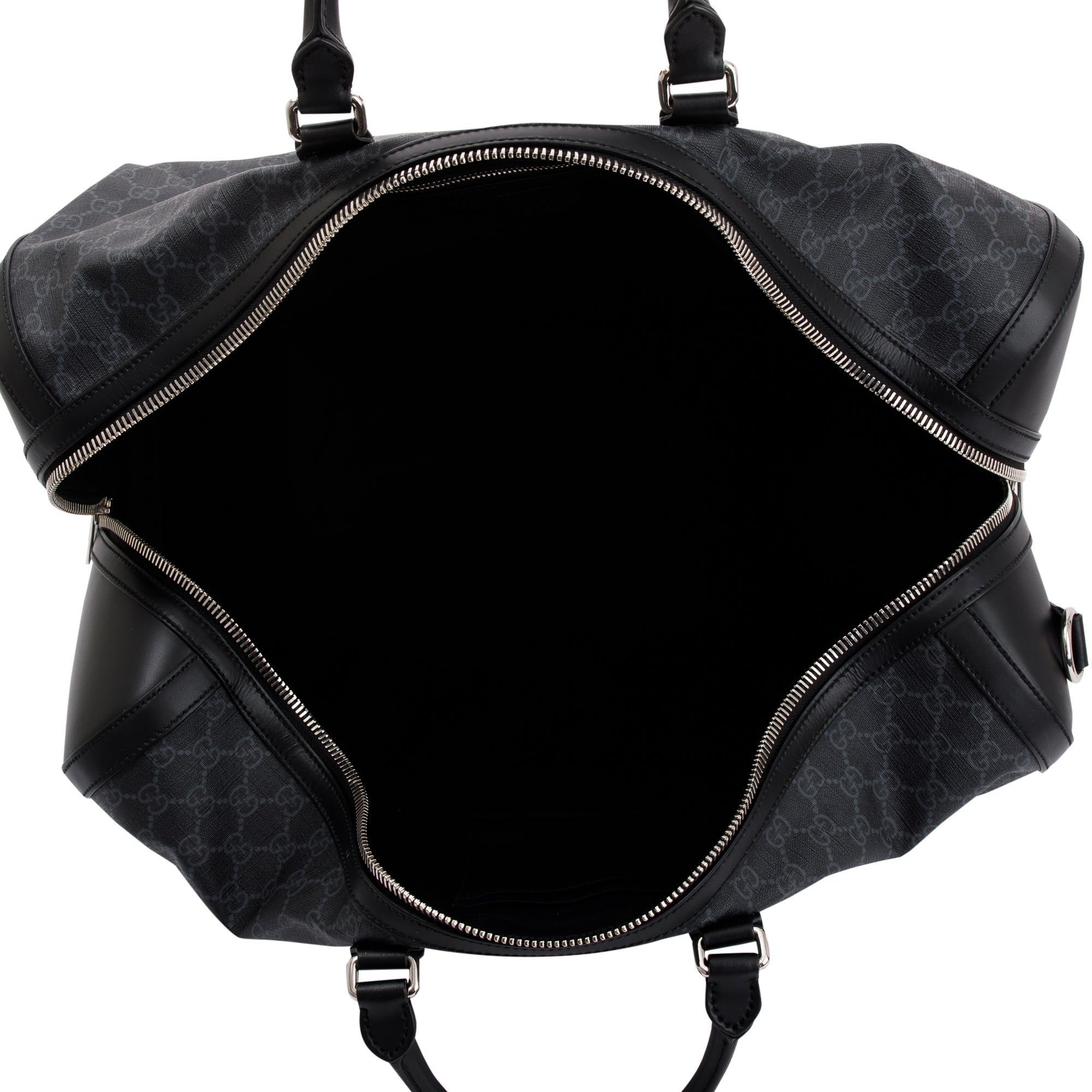 Gucci Black GG Supreme Canvas Carry-On Duffle Bag