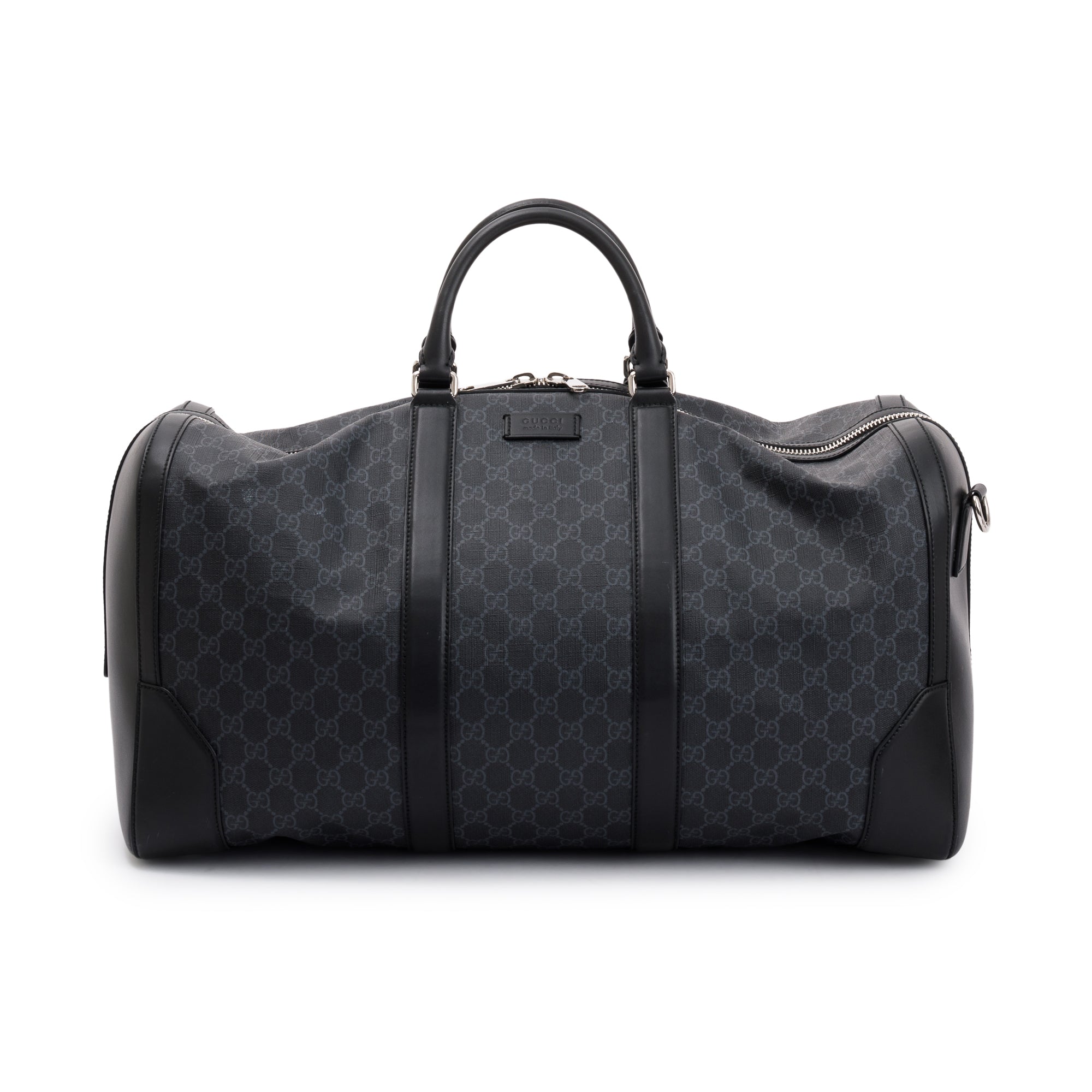 Gucci Black GG Supreme Canvas Carry-On Duffle Bag