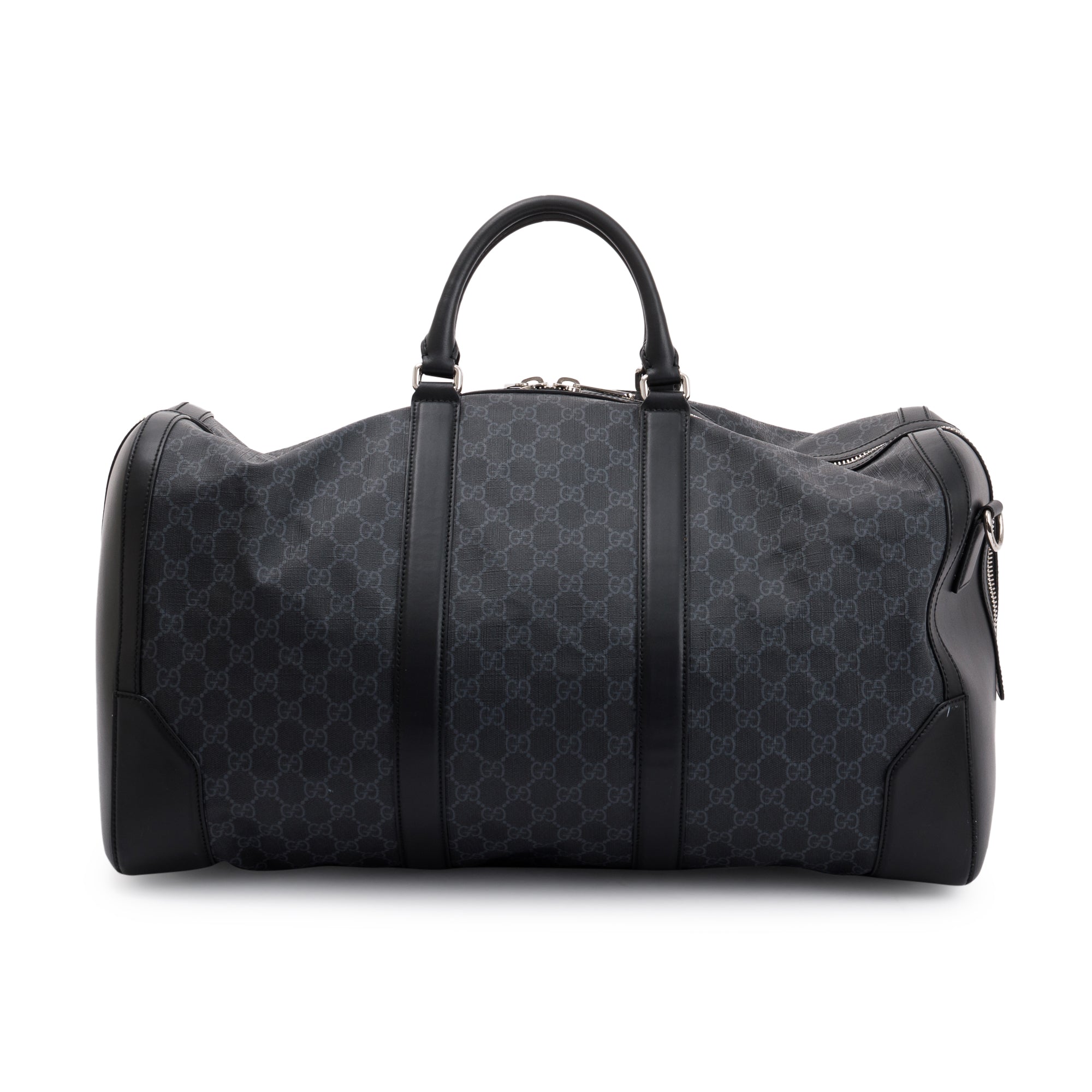 Gucci Black GG Supreme Canvas Carry-On Duffle Bag