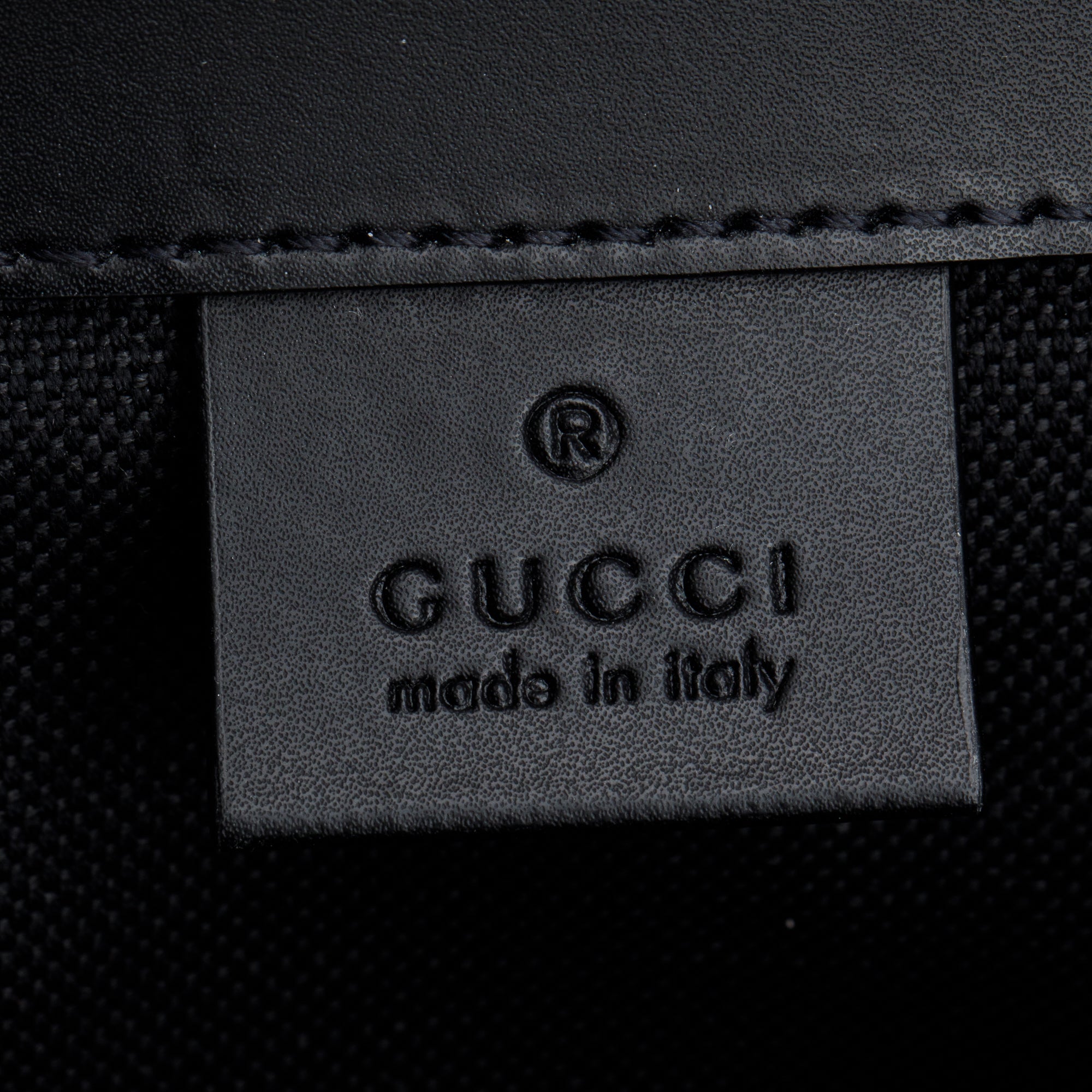 Gucci Black GG Supreme Double Buckle Backpack