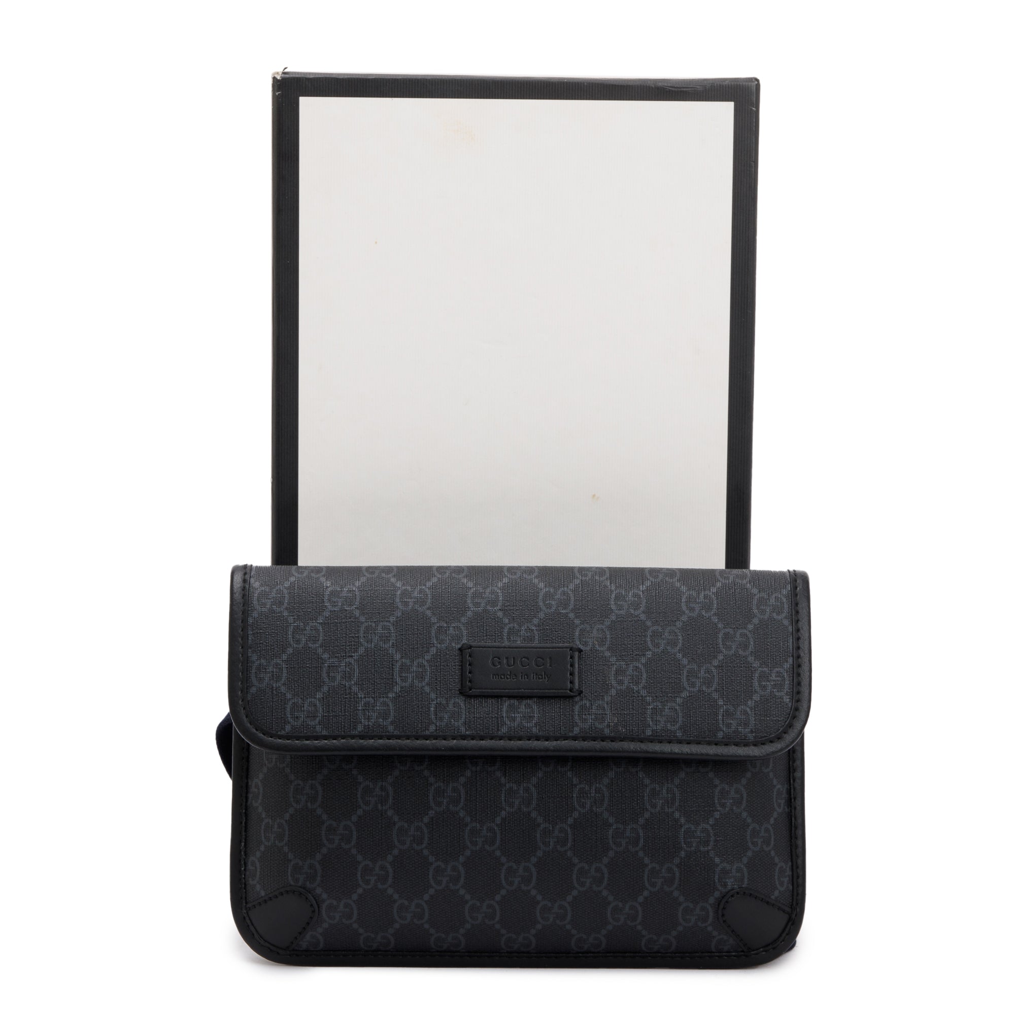 Gucci Black GG Supreme GG Belt Bag w/ Box