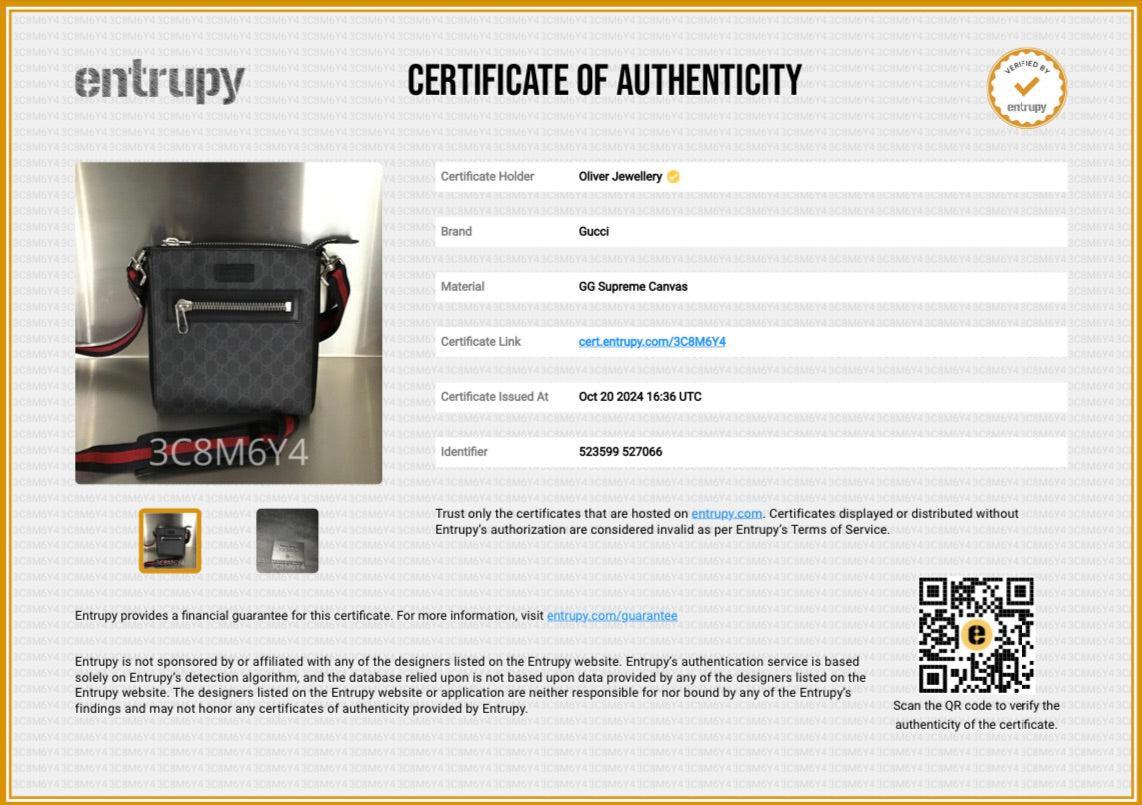 Gucci Black GG Supreme Small Messenger Bag w/ Box