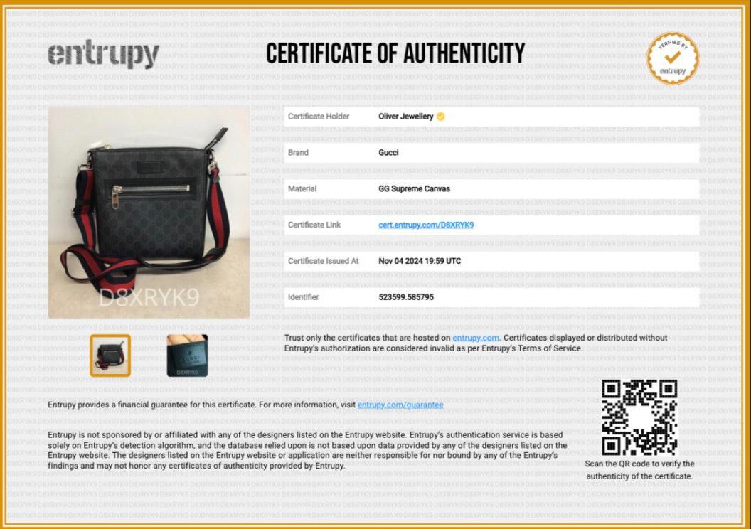 Gucci Black GG Supreme Small Messenger Bag w/ Box