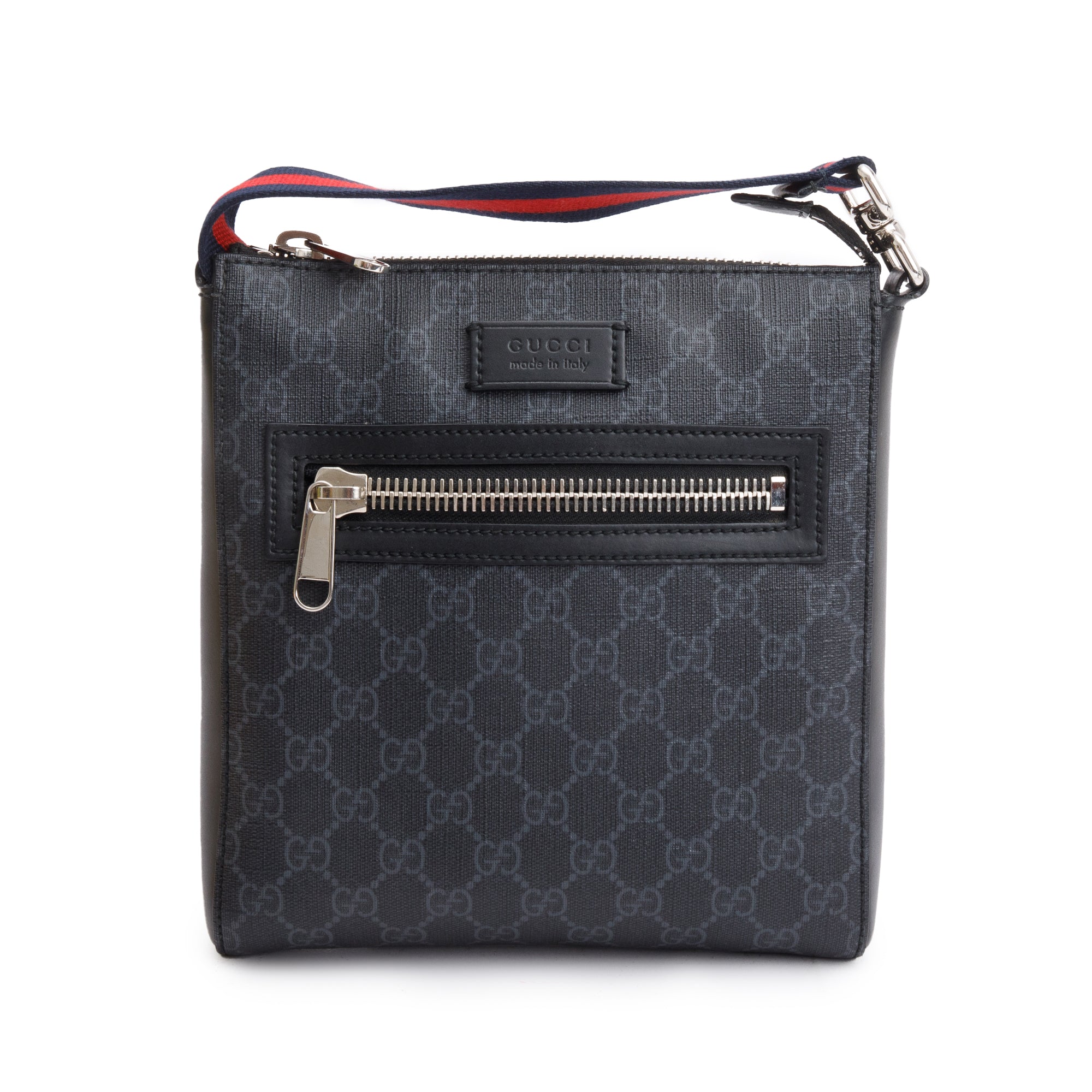 Gucci Black GG Supreme Small Messenger Bag w/ Box