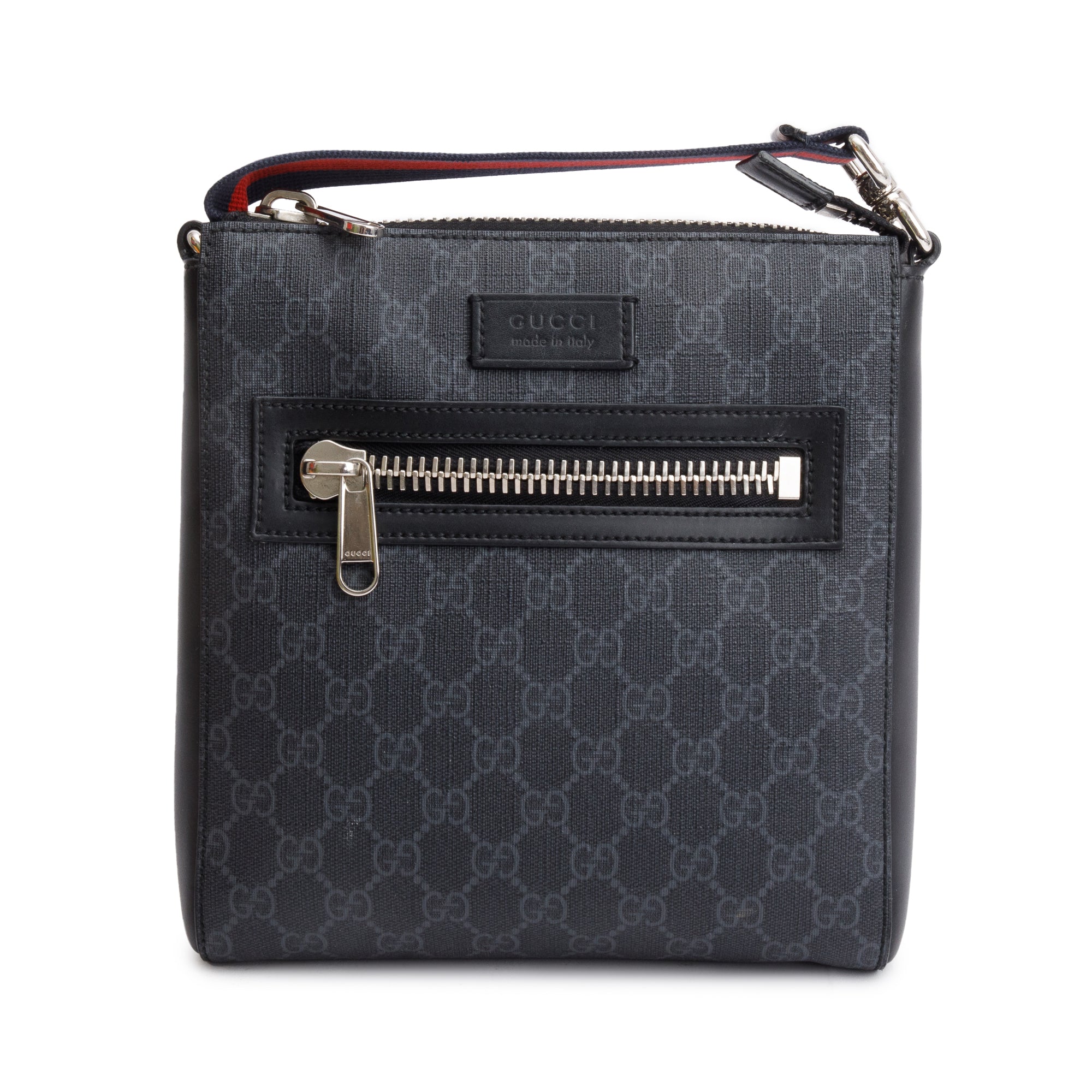 Gucci Black GG Supreme Small Messenger Bag w/ Box