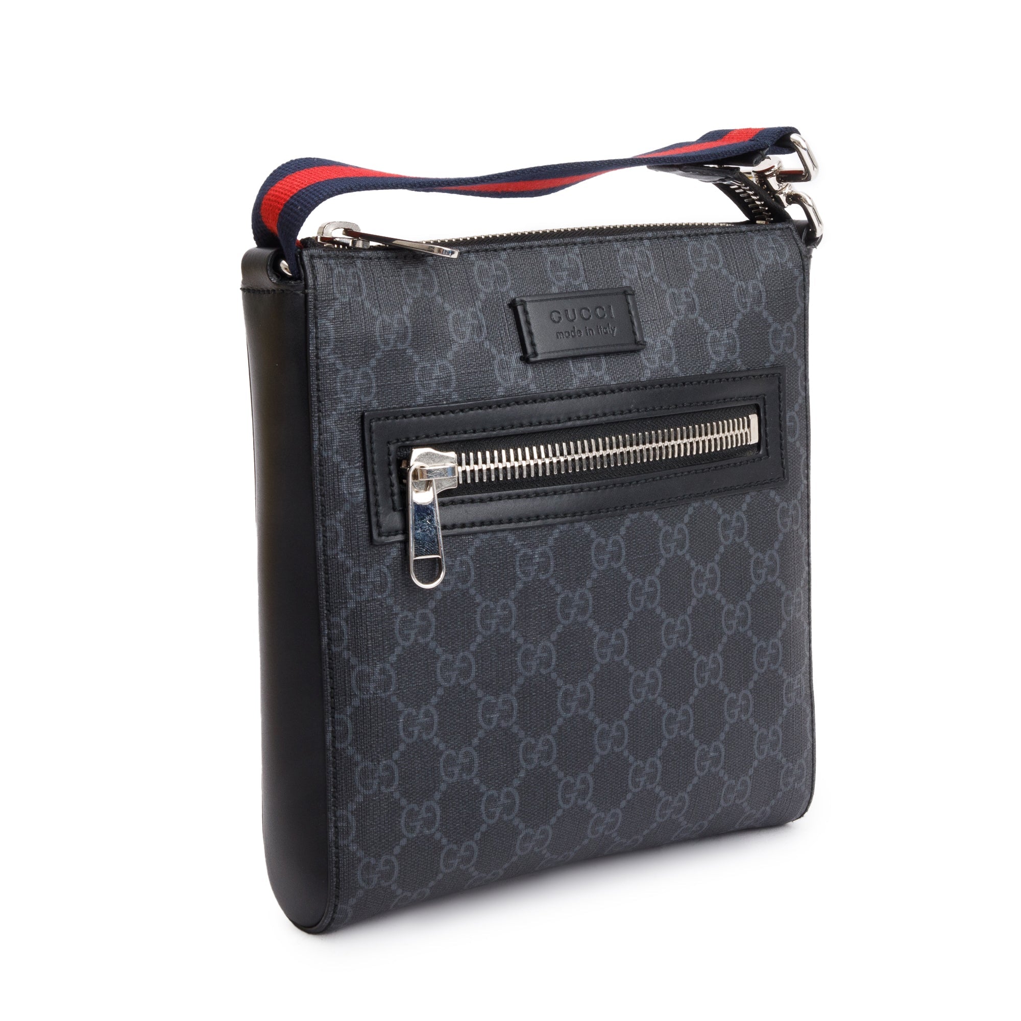 Gucci Black GG Supreme Small Messenger Bag w/ Box