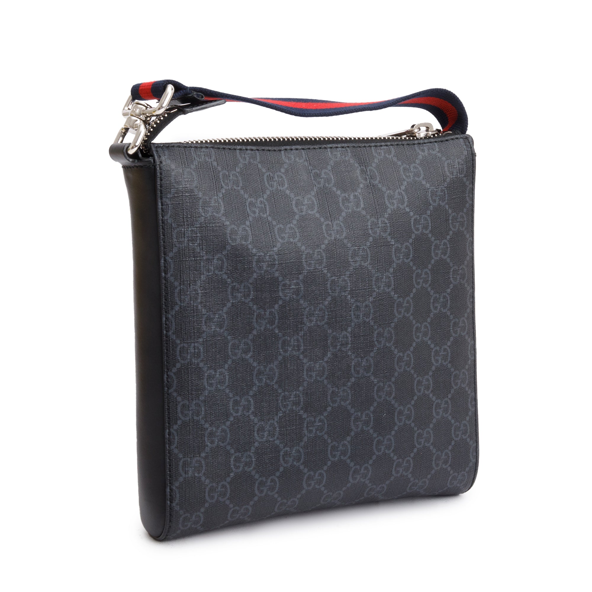 Gucci Black GG Supreme Small Messenger Bag w/ Box