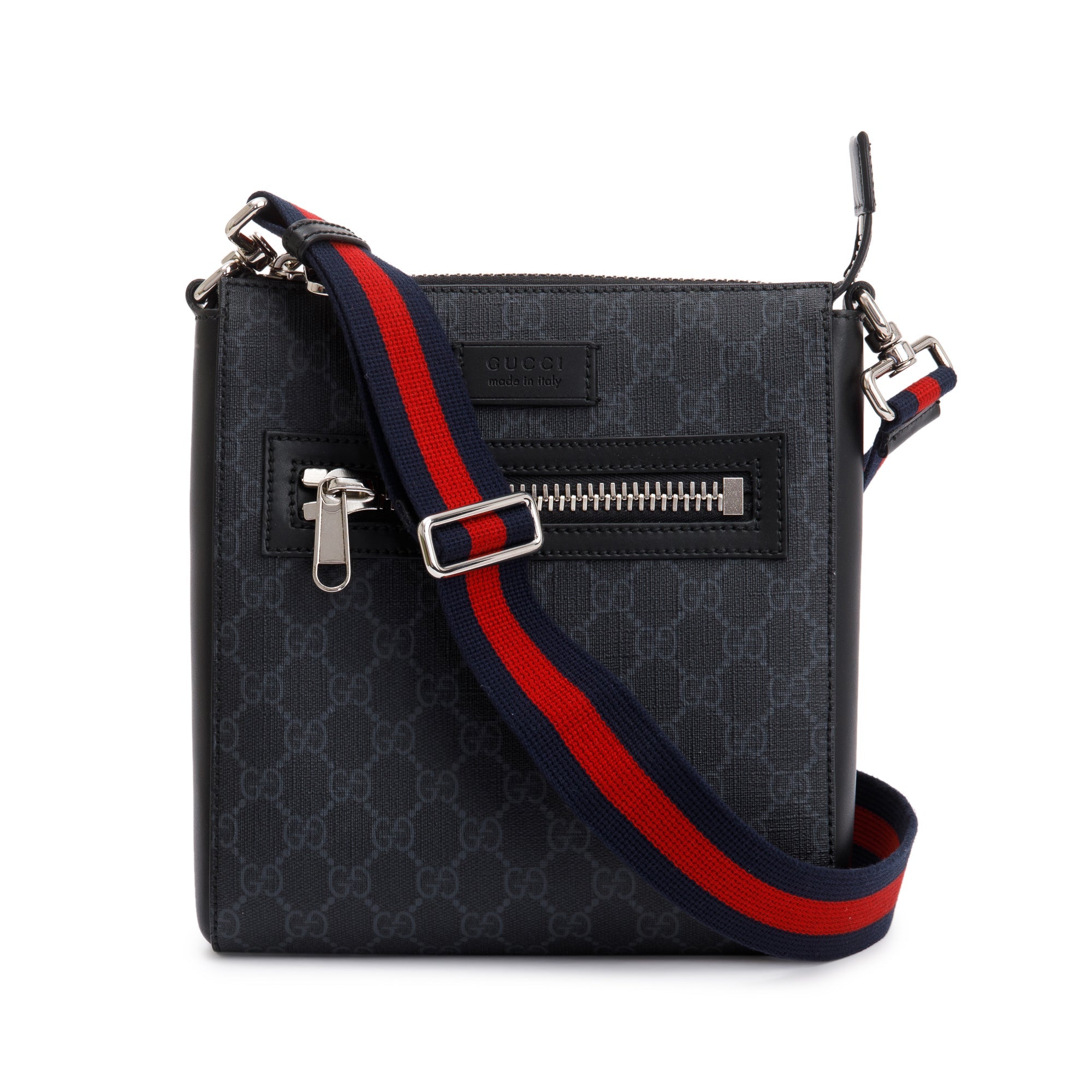 Gucci Black GG Supreme Small Messenger Bag w/ Box