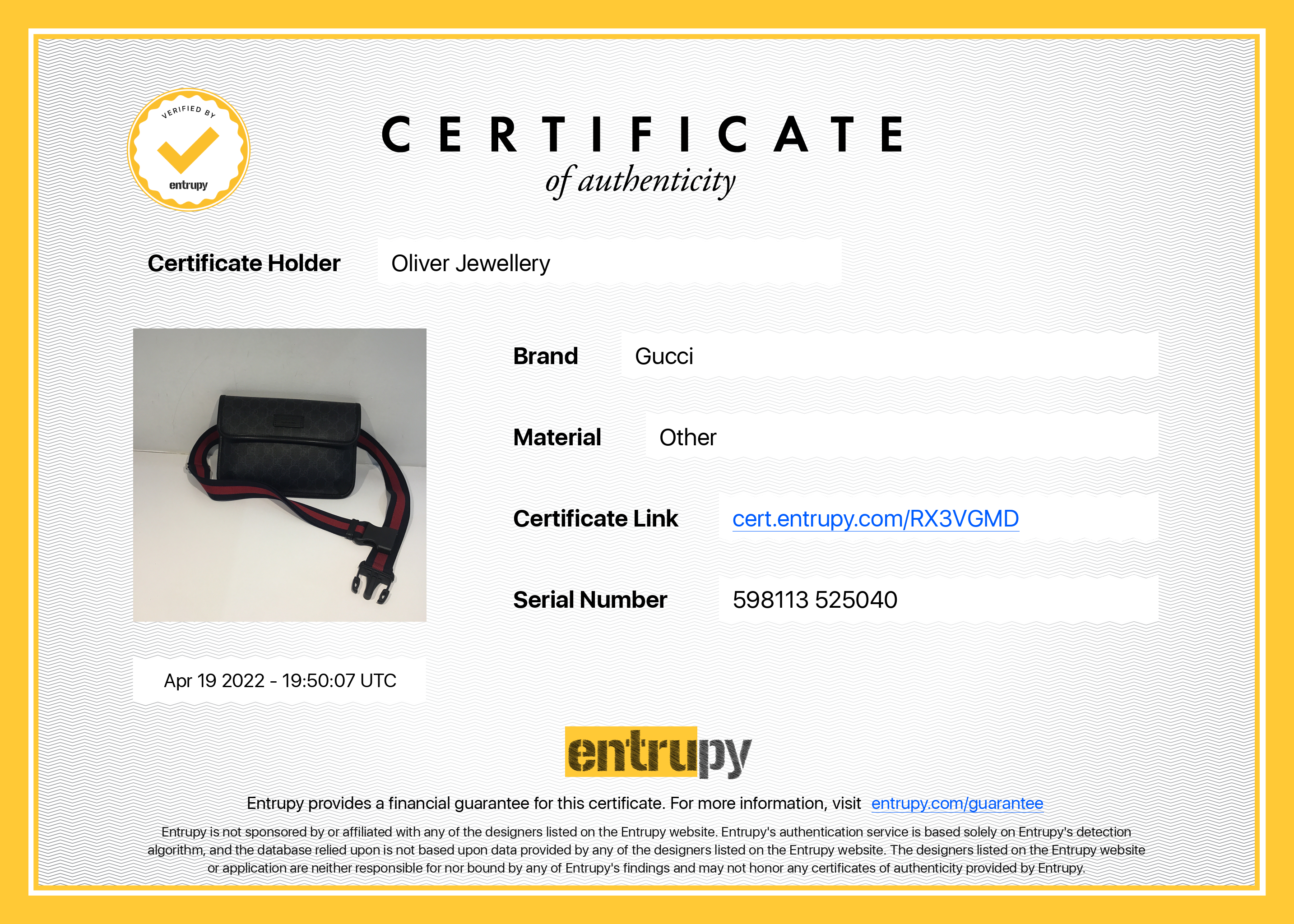 Gucci Black GG Supreme Web Belt Bag