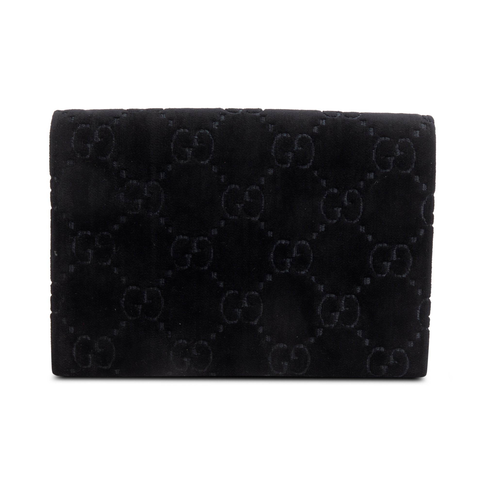 Gucci Black GG Velvet Mini Dionysus Wallet on Chain w/ Box