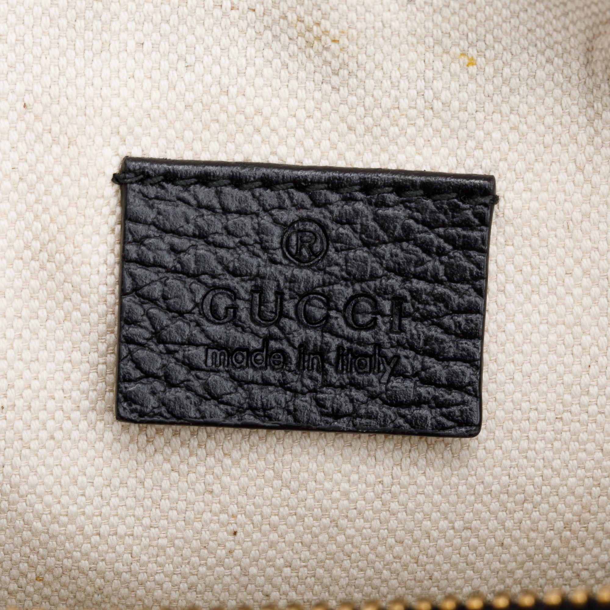 Gucci Black Grained Calfskin Leather Sylvie Web Kingsnake Small Camera Bag w/ Strap