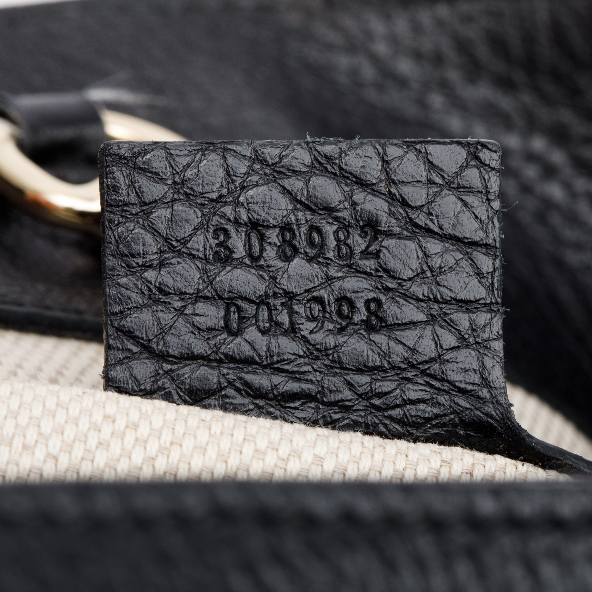 Gucci Black Grained Leather Medium Soho Chain Tote