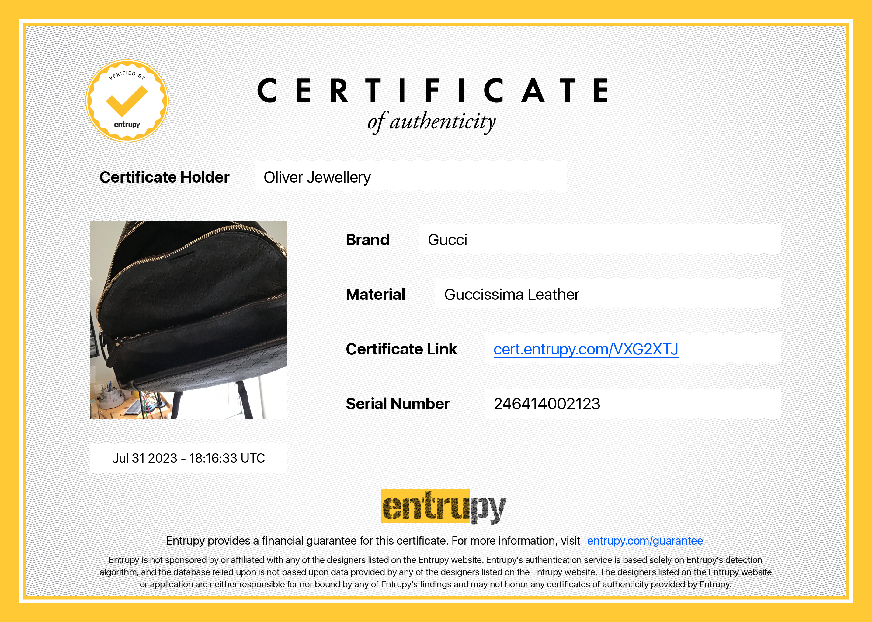 Gucci Black Guccissima Leather Backpack