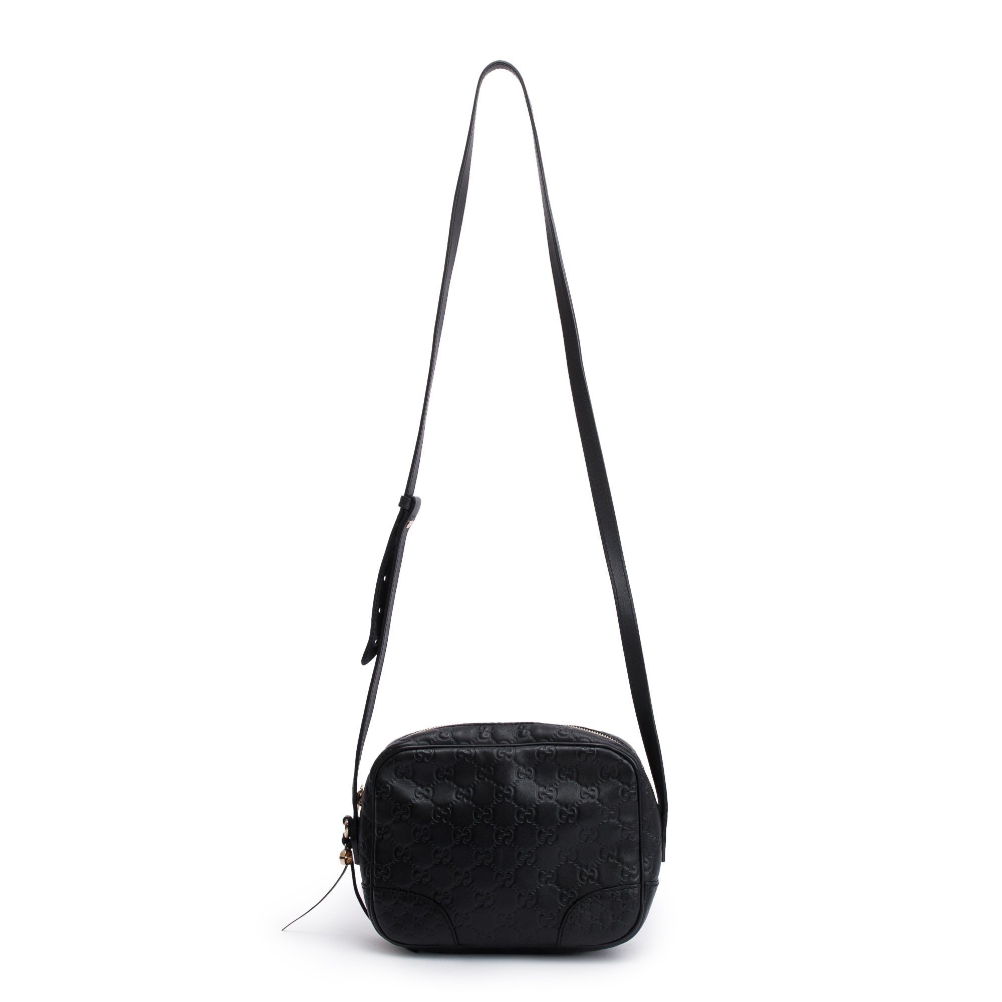 Gucci Black Guccissima Leather Mini Bree Crossbody Bag