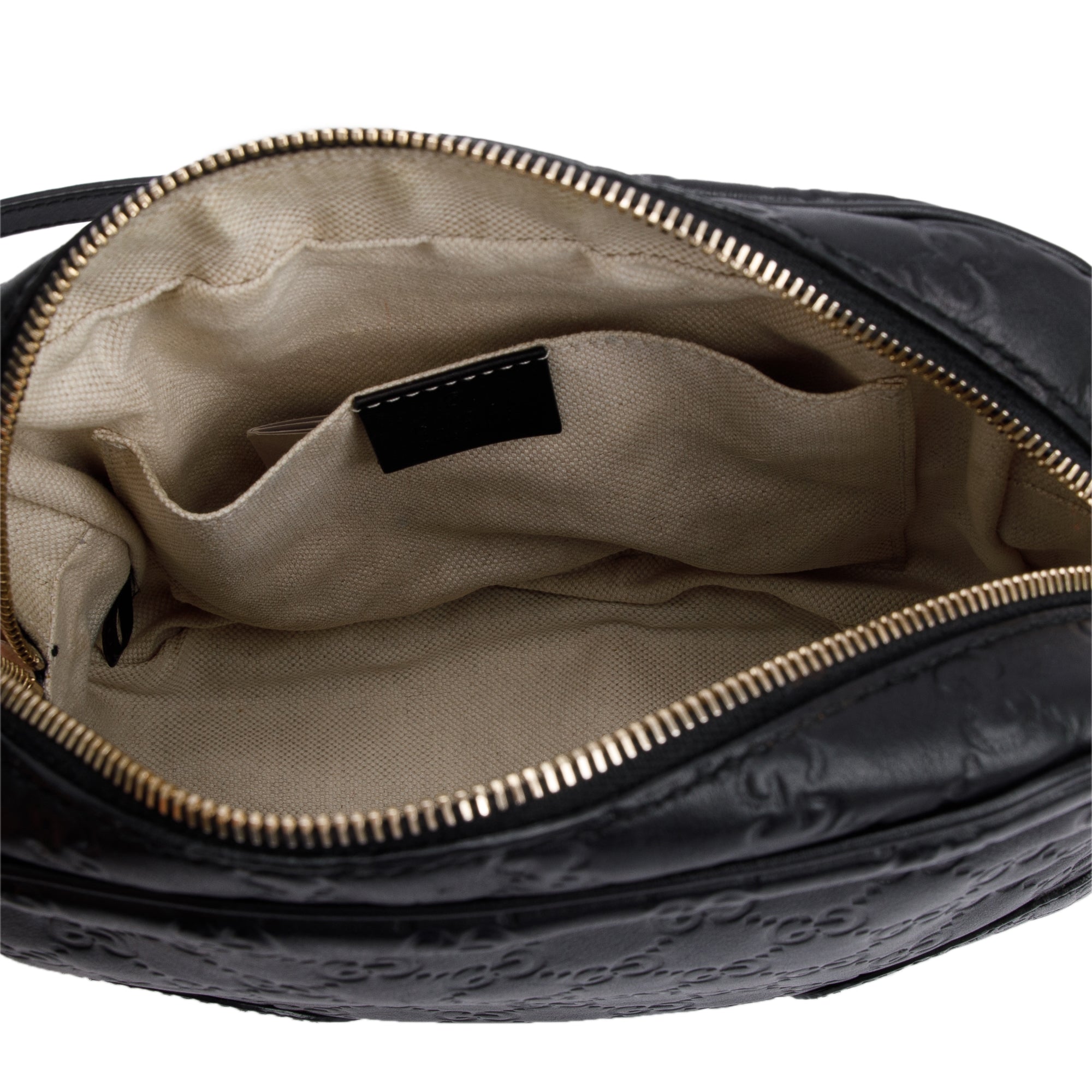 Gucci Black Guccissima Leather Mini Bree Crossbody Bag