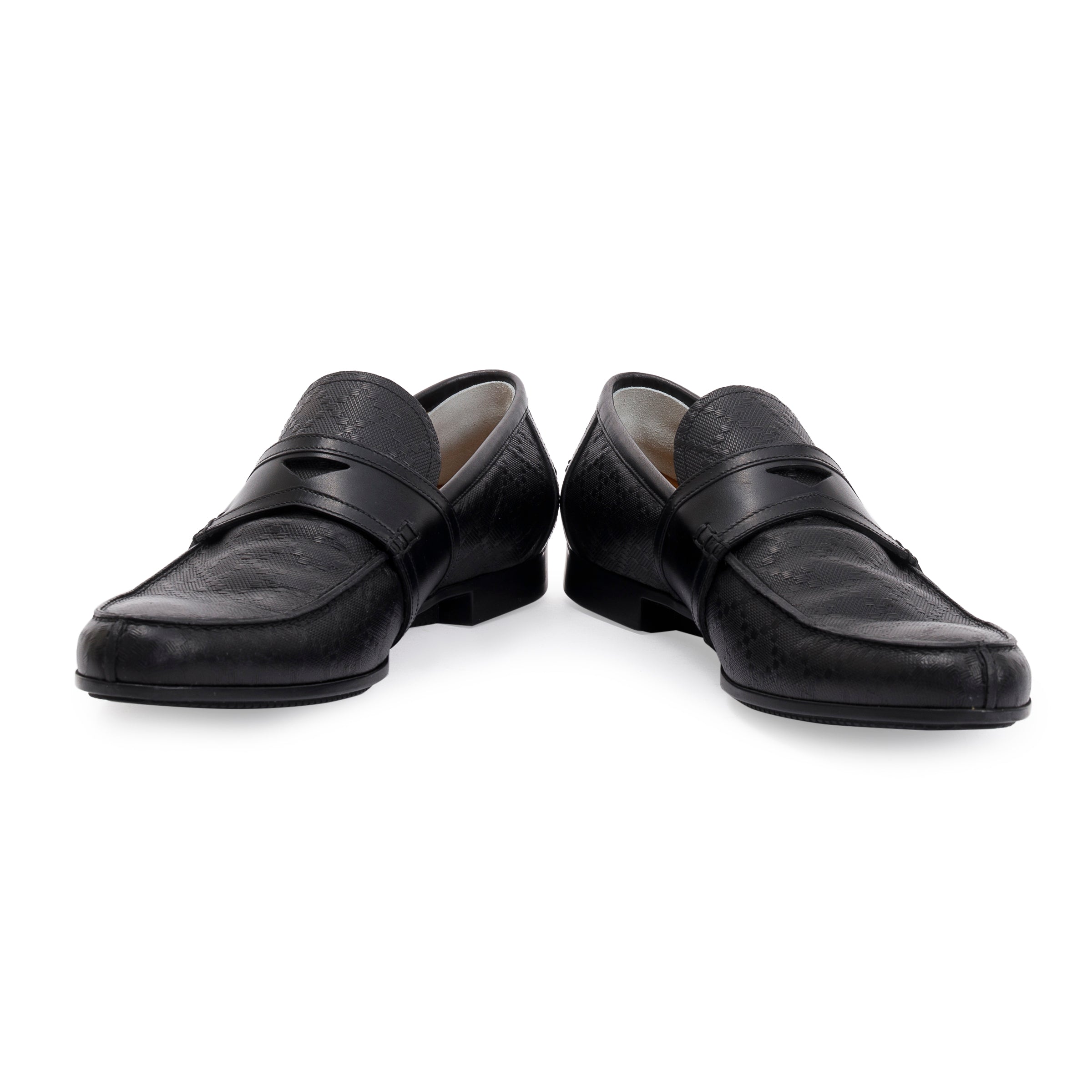 Gucci Black Hilary Lux Diamante Leather Loafers, Size 8 w/ Box