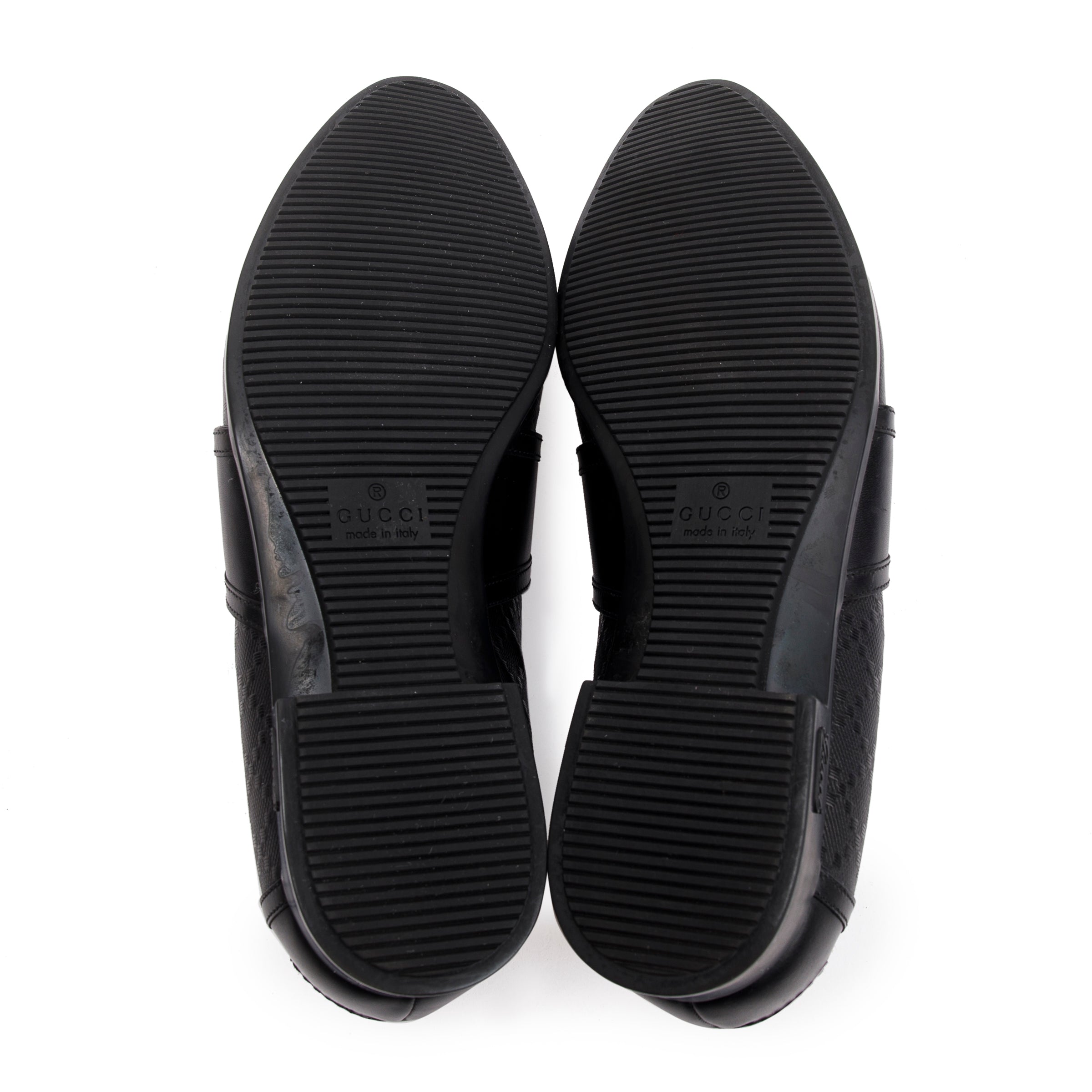 Gucci Black Hilary Lux Diamante Leather Loafers, Size 8 w/ Box