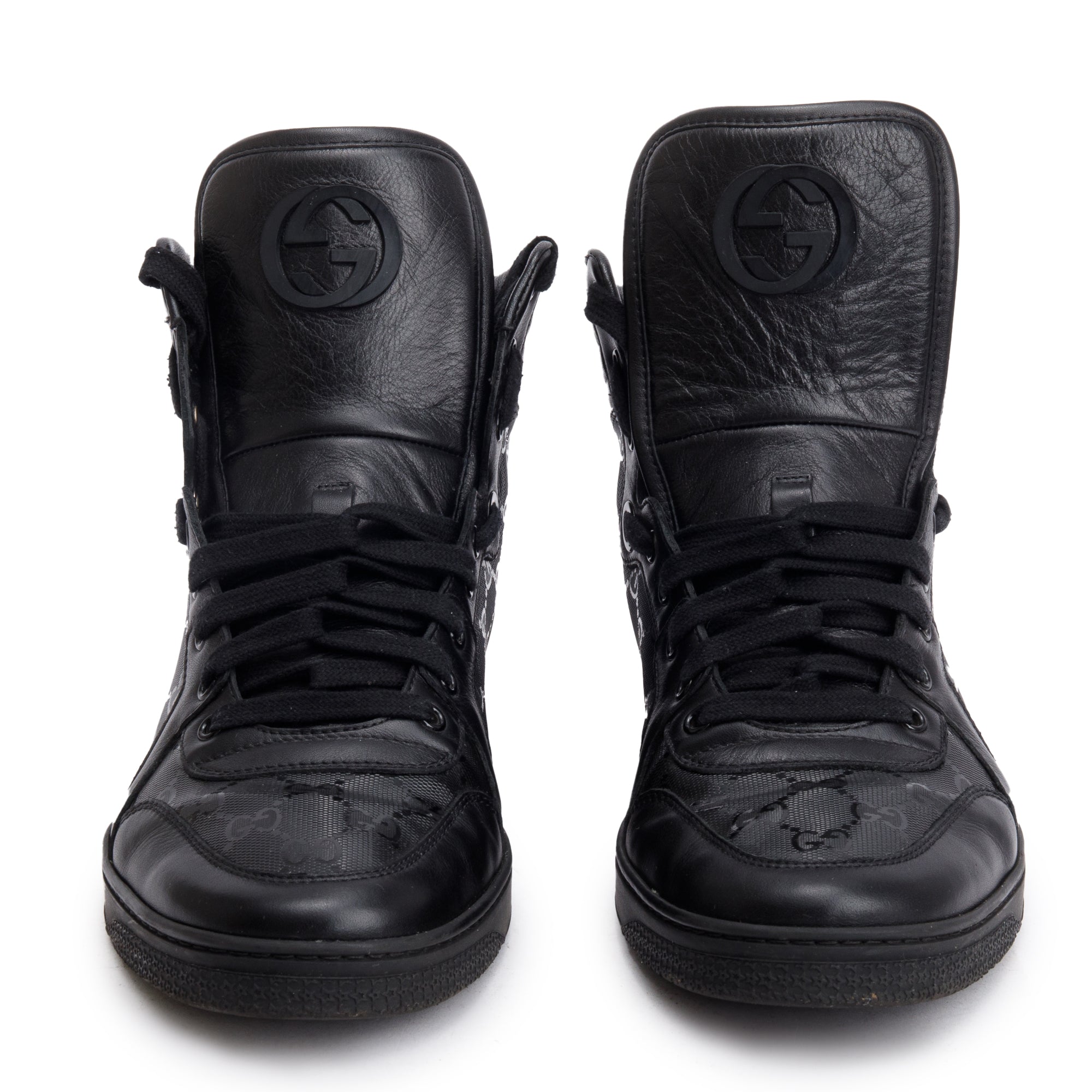 Gucci Black Imprime Coda High Top Sneakers, Size 9 w/ Box