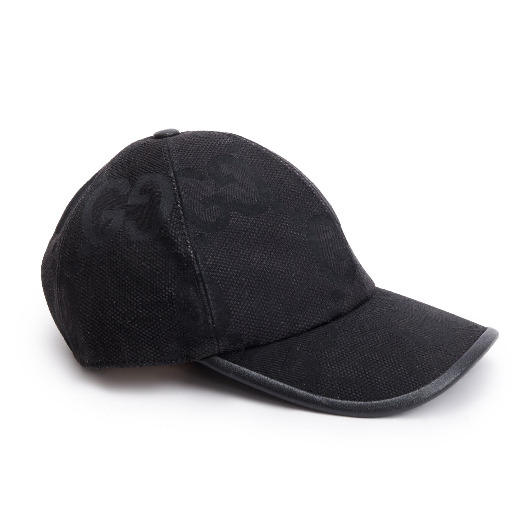 Gucci Black Jumbo GG Canvas Baseball Hat, Size M 58
