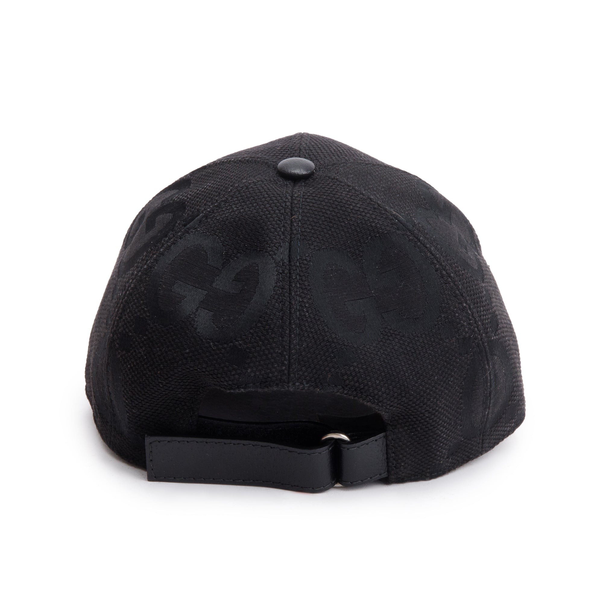 Gucci Black Jumbo GG Canvas Baseball Hat, Size M 58