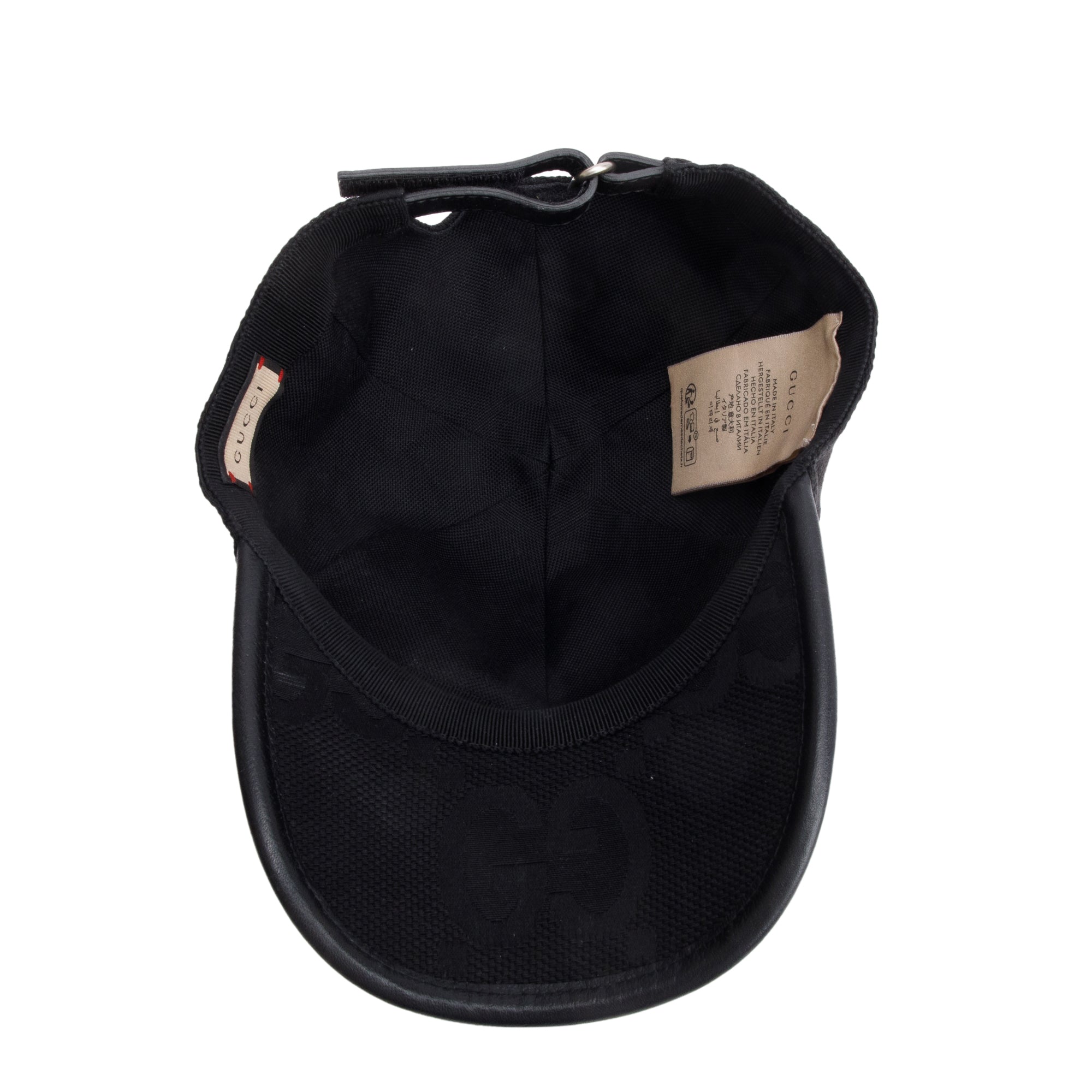 Gucci Black Jumbo GG Canvas Baseball Hat, Size M 58