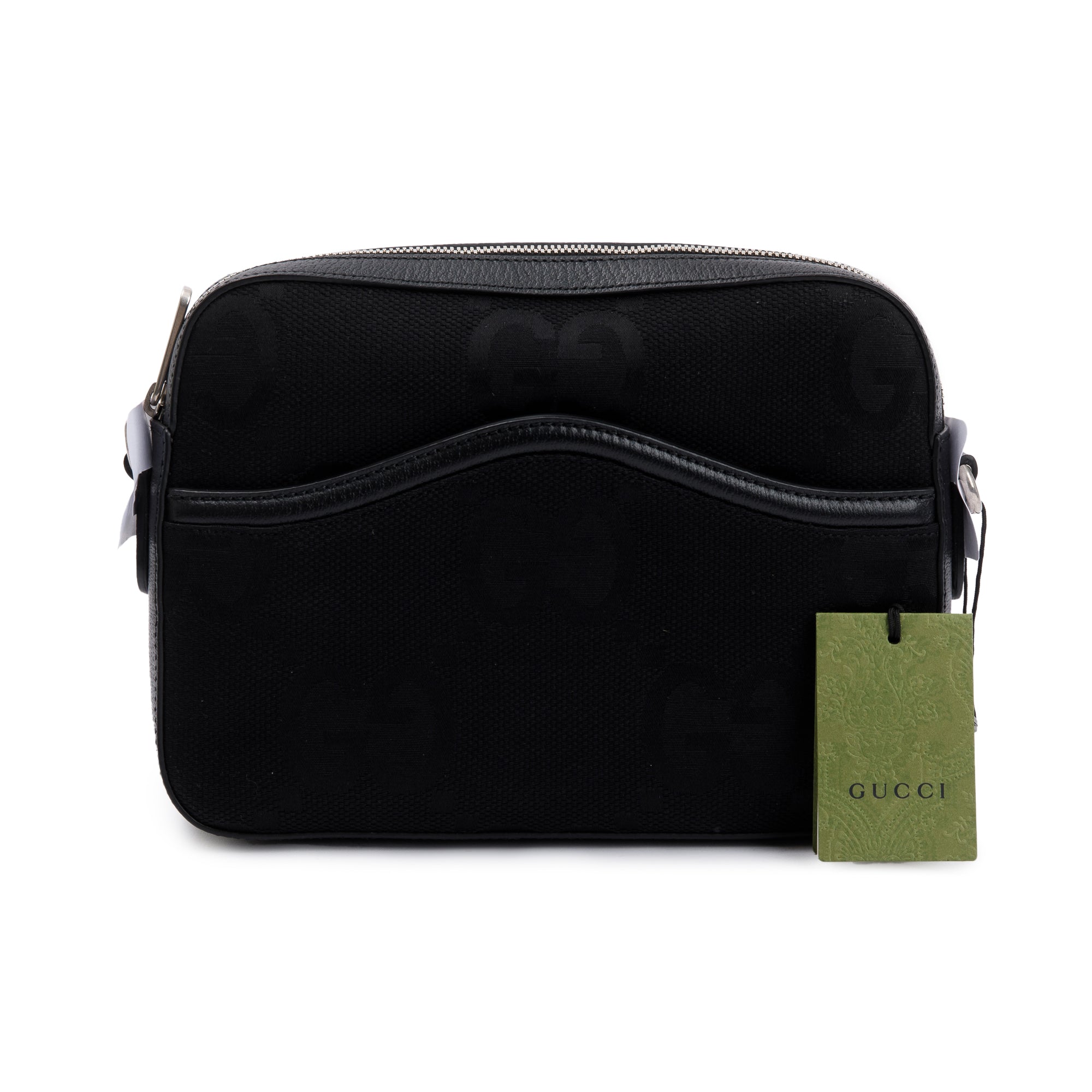 Gucci Black Jumbo GG Canvas Messenger Bag w/ Box