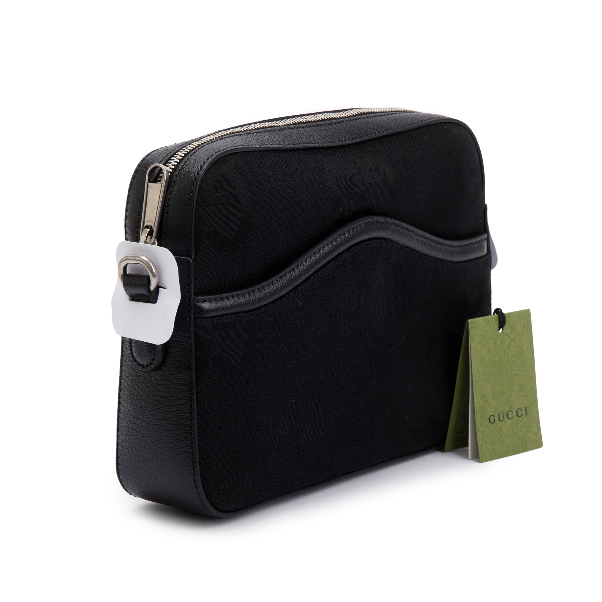 Gucci Black Jumbo GG Canvas Messenger Bag w/ Box