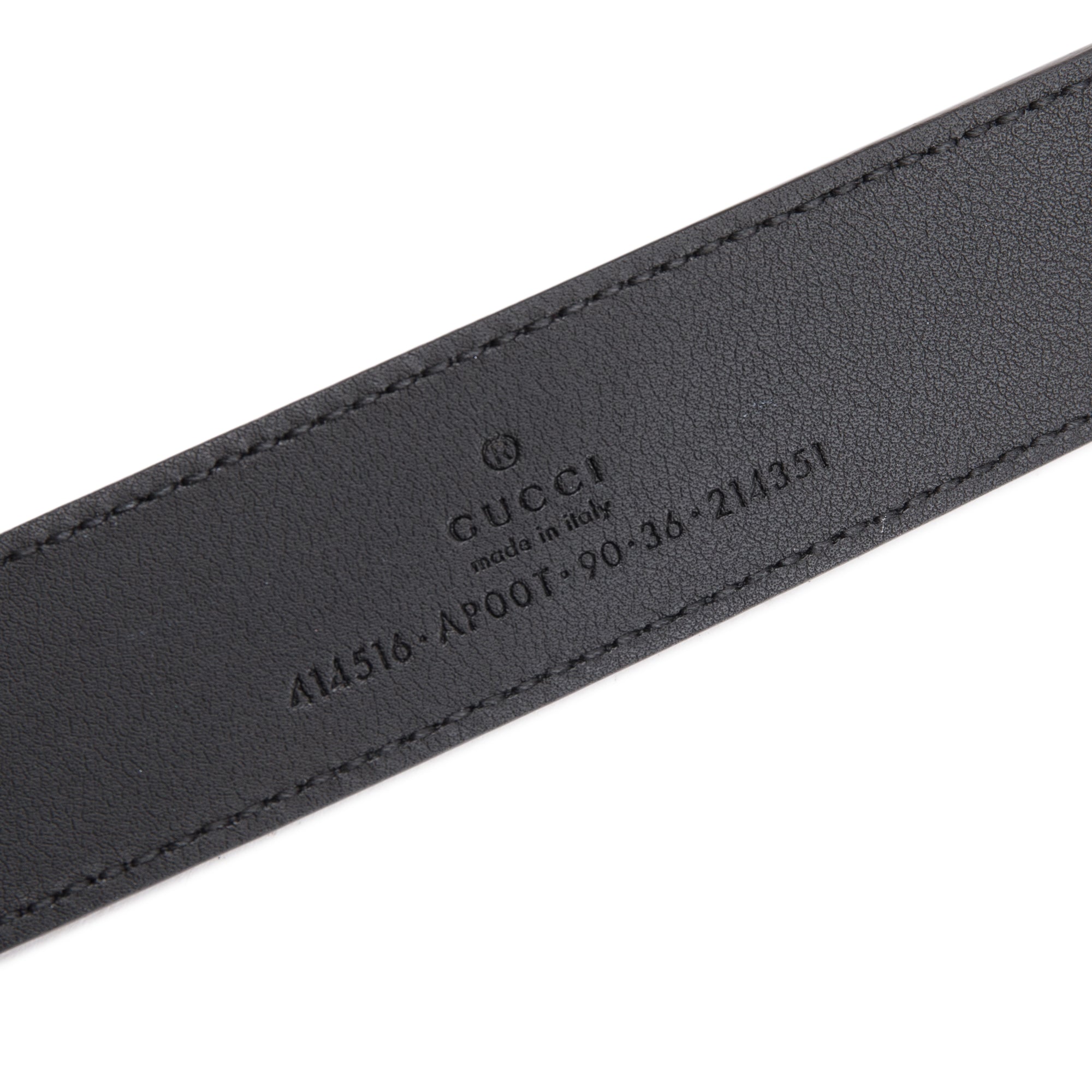 Gucci Black Leather Belt with Double G Buckle, 90 36 w/ Box