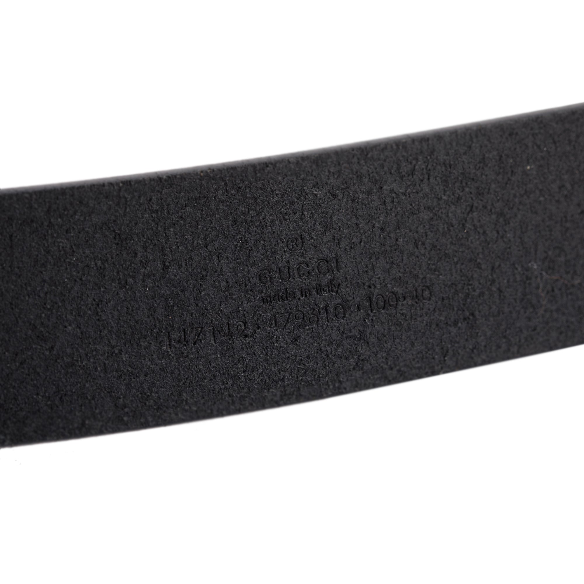 Gucci Black Leather Belt with GG Metal Buckle