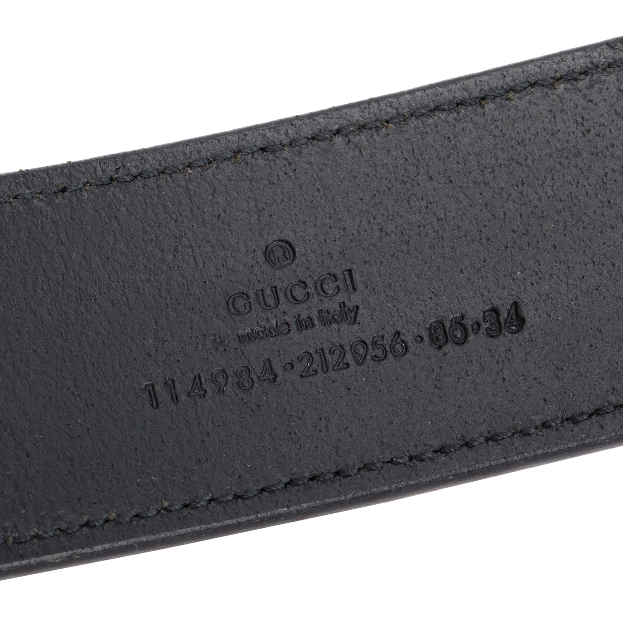 Gucci Black Leather Belt with Interlocking G Buckle, 85 34