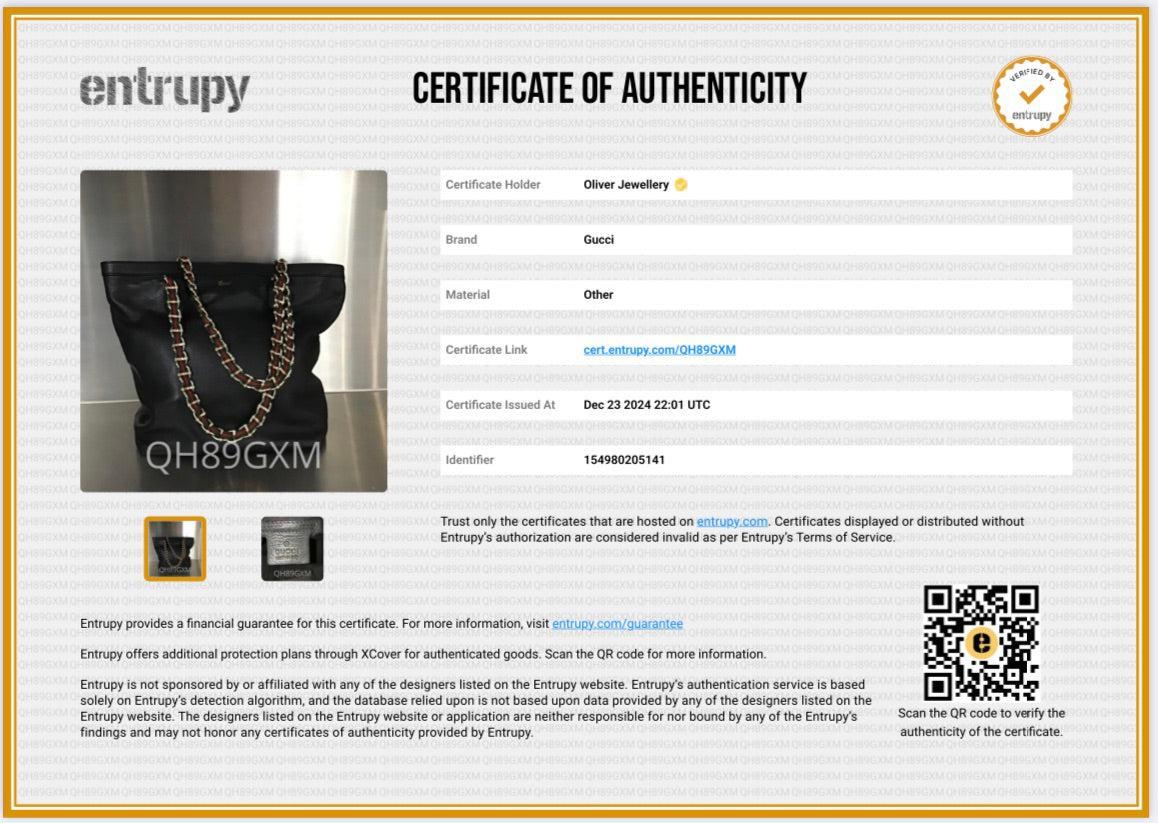 Gucci Black Leather Capri Chain Tote