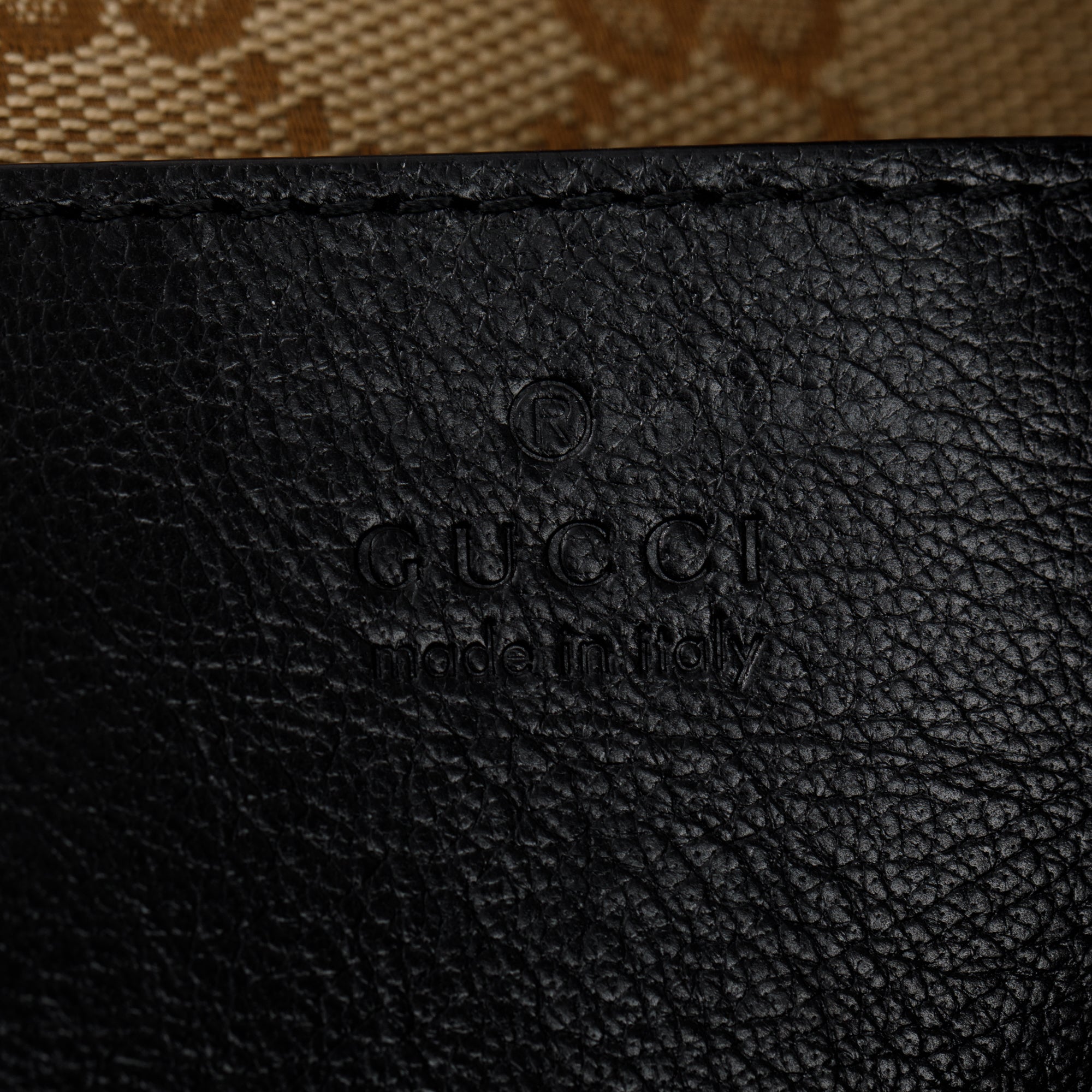 Gucci Black Leather Crossbody Bag With Tonal Double G