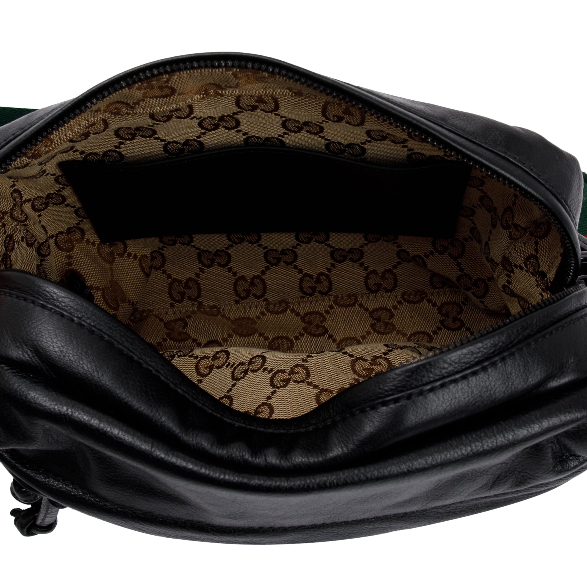 Gucci Black Leather Crossbody Bag With Tonal Double G