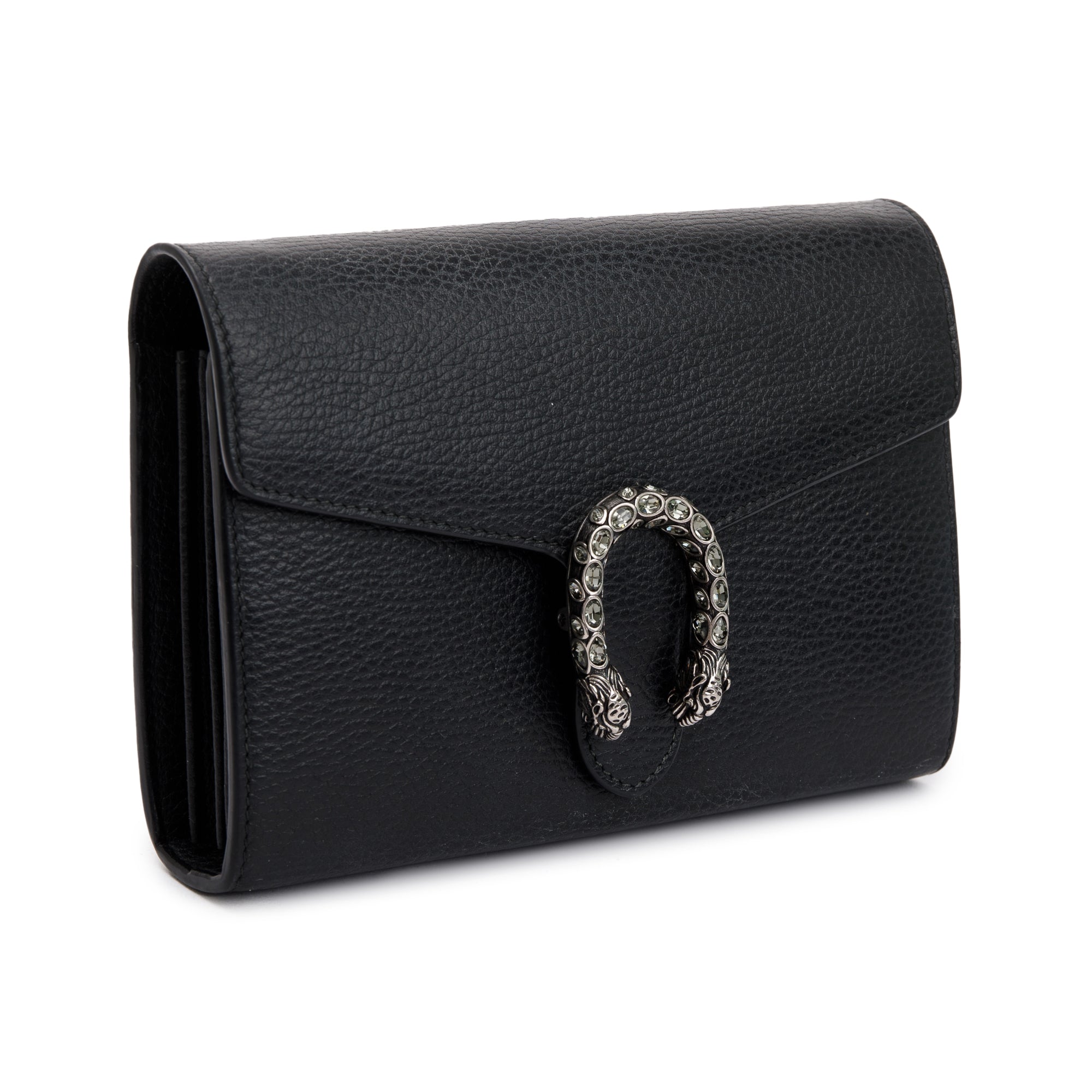 Gucci Black Leather Dionysus Mini Chain Wallet w/ Box