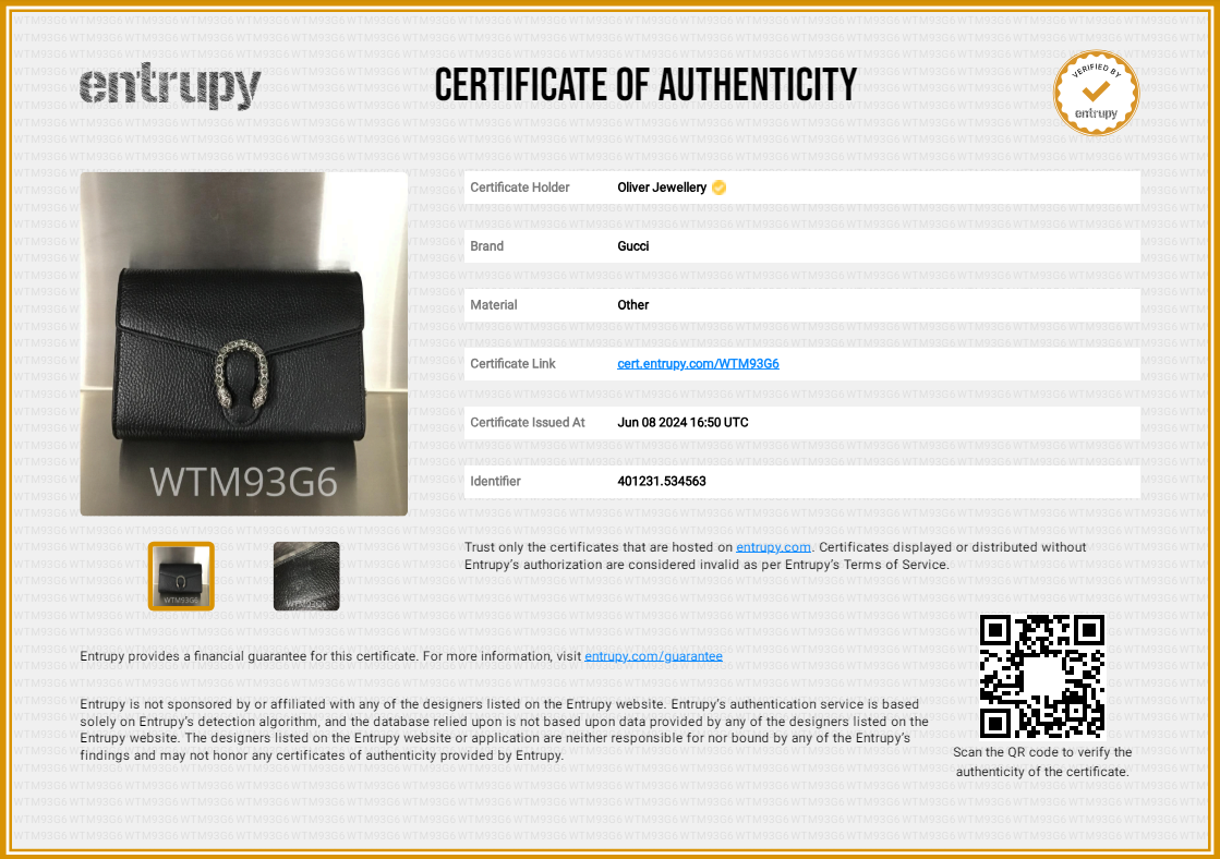 Gucci Black Leather Dionysus Mini Chain Wallet w/ Receipt