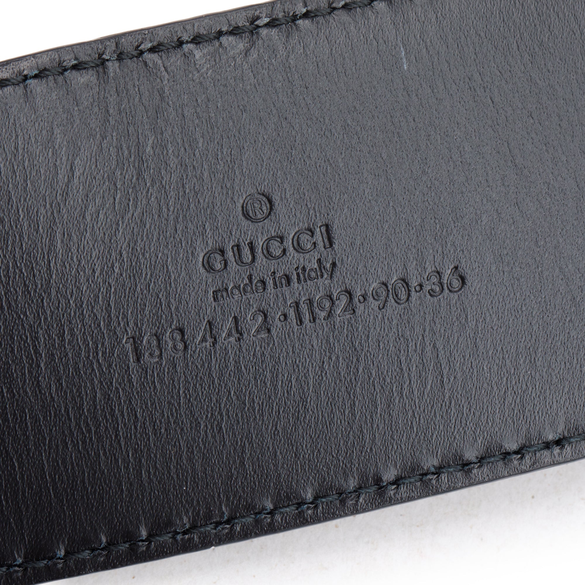 Gucci Black Leather G Buckle Wide Belt 90 36