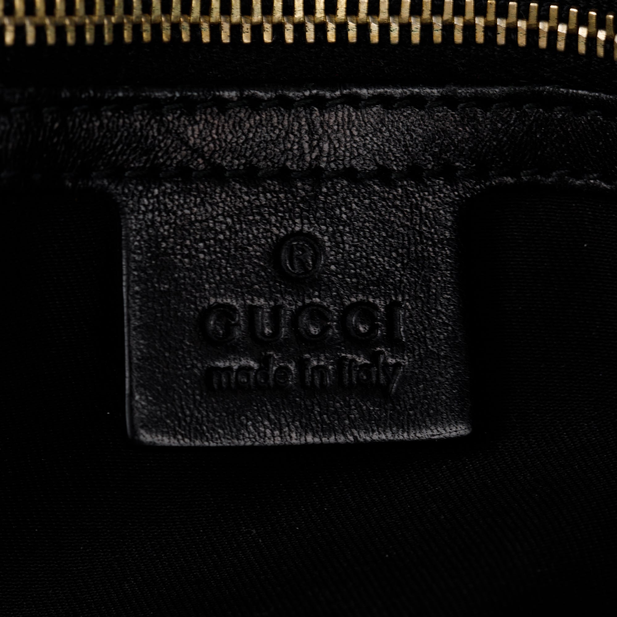 Gucci Black Leather GG Canvas Medium Studded Pelham Bag