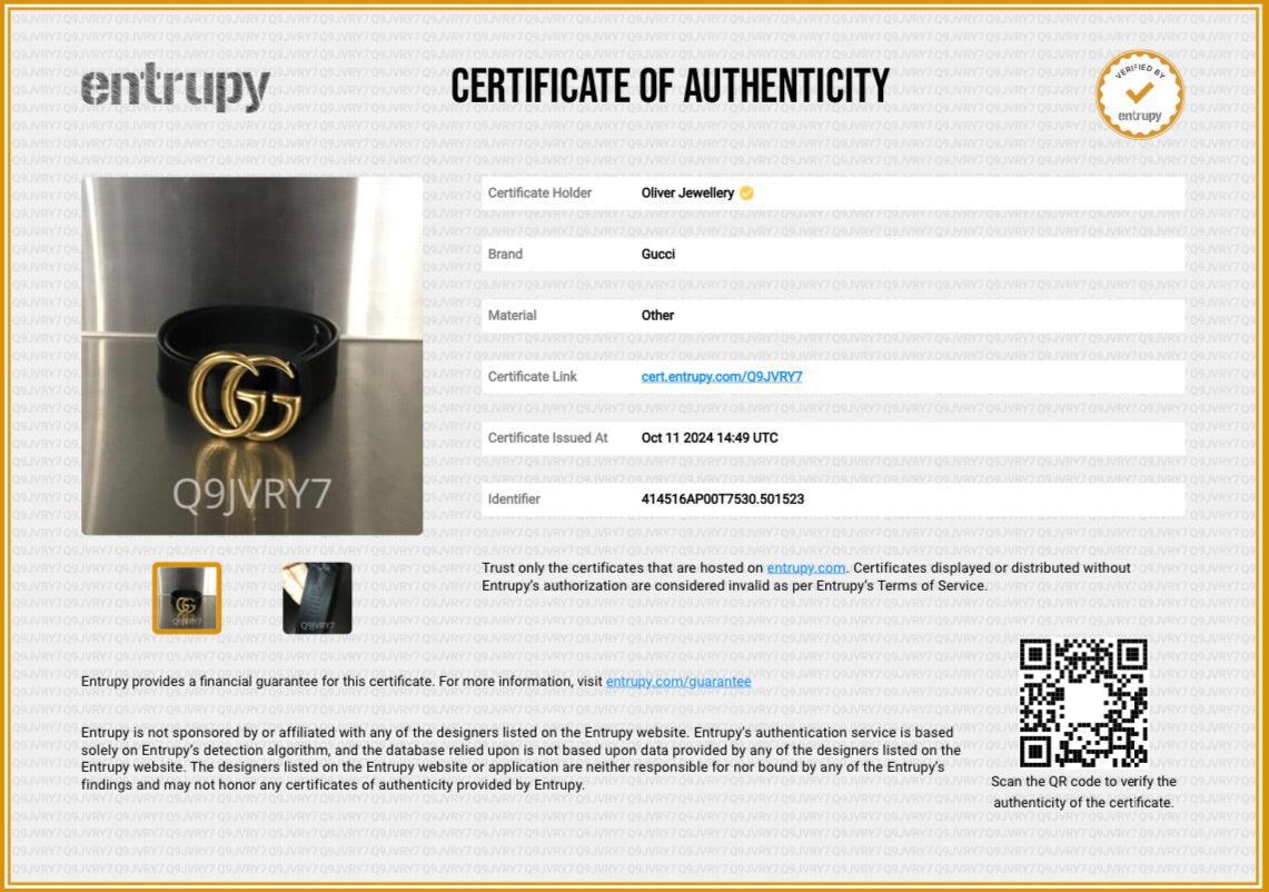 Gucci Black Leather GG Marmont Thin Belt, 75 30