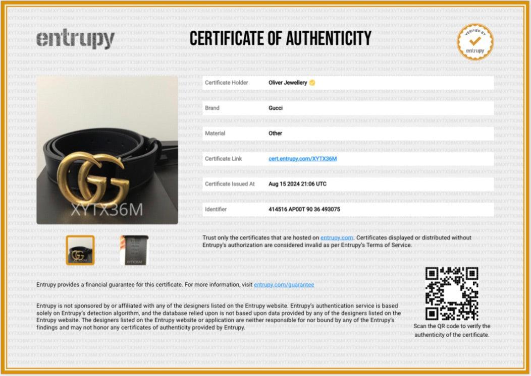 Gucci Black Leather GG Marmont Thin Belt, 90 36 w/ Box