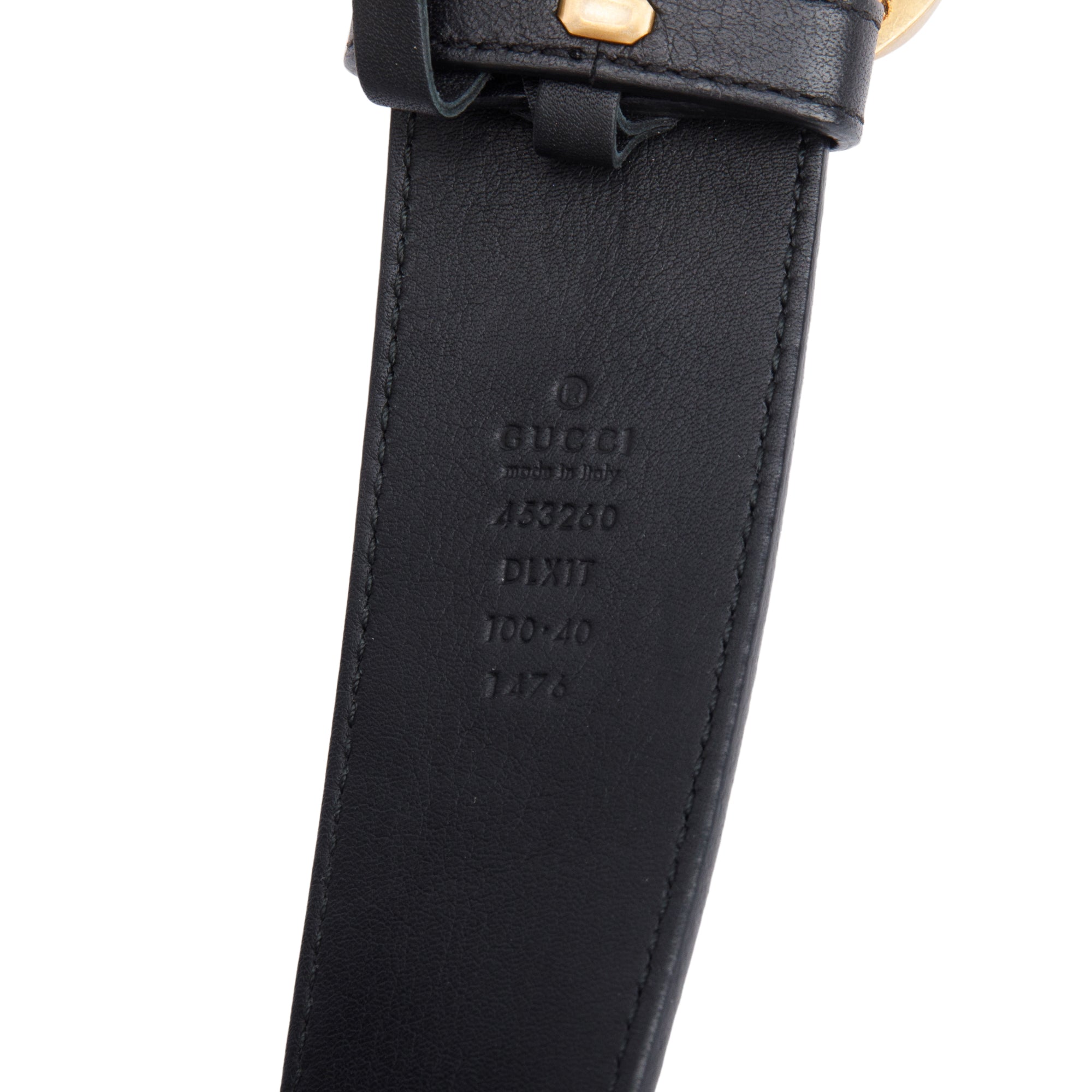 Gucci Black Leather GG Marmont Wide Belt With Pearls 100 40