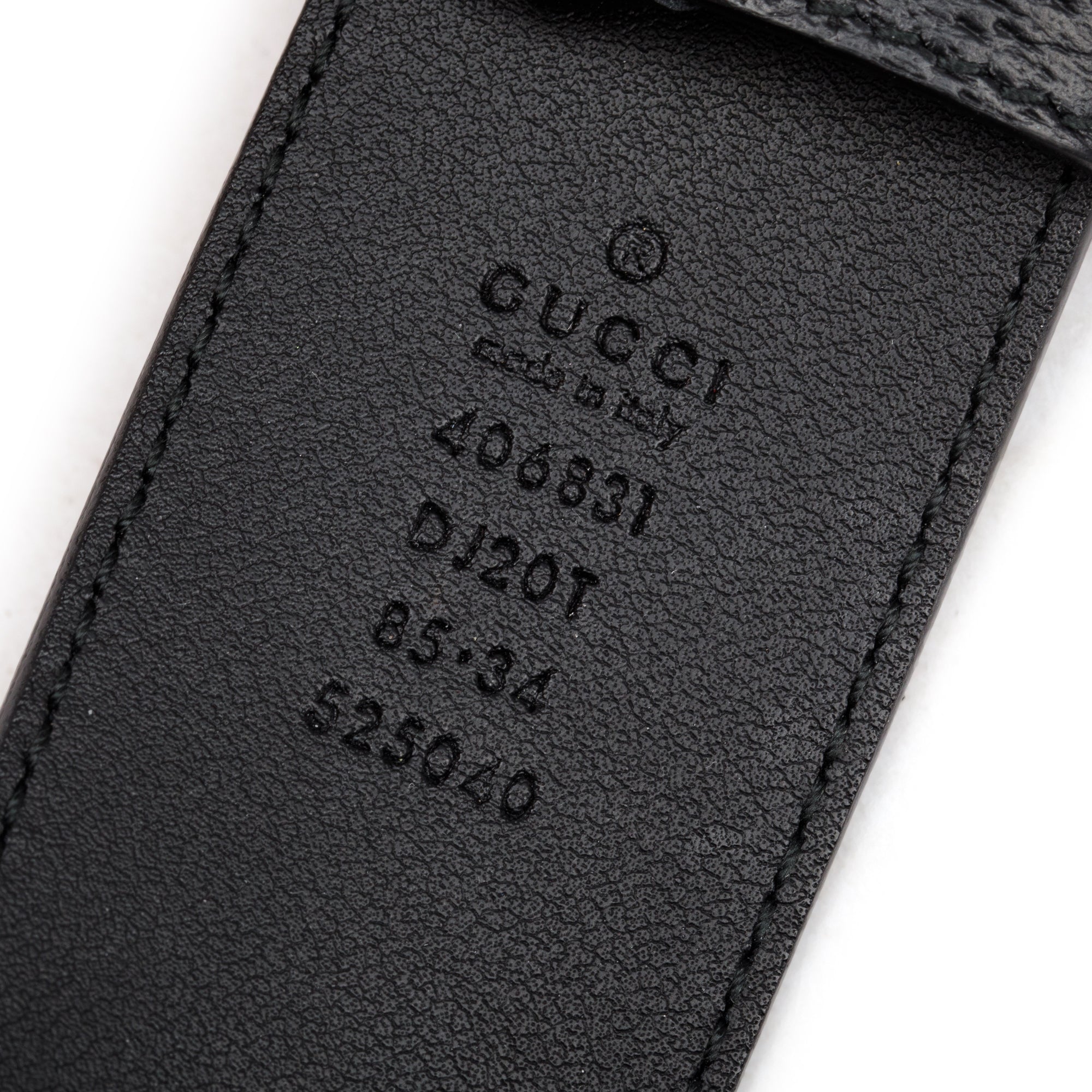 Gucci Black Leather GG Marmont Wide Belt with Interlocking G Buckle, 85 34 w/ Box