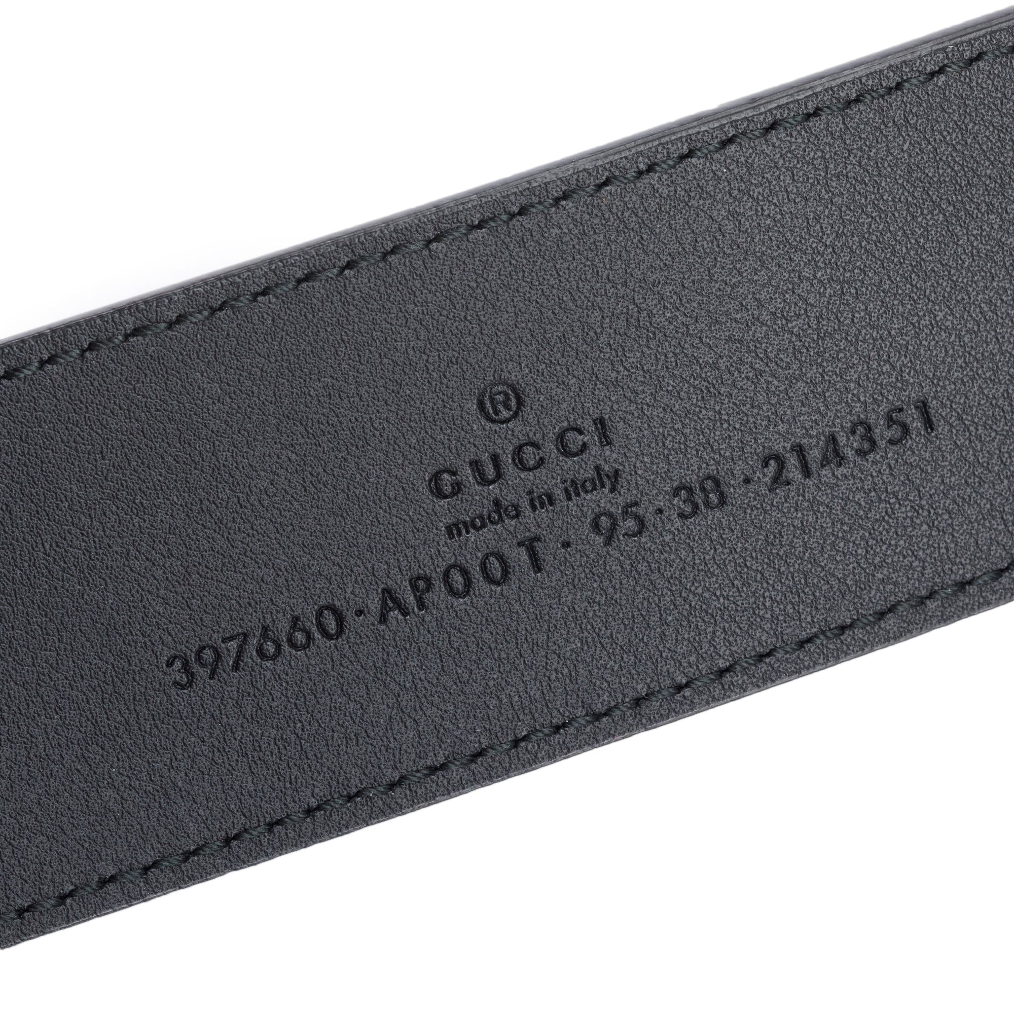 Gucci Black Leather GG Marmont Wide Belt with Interlocking G Buckle, 95 38