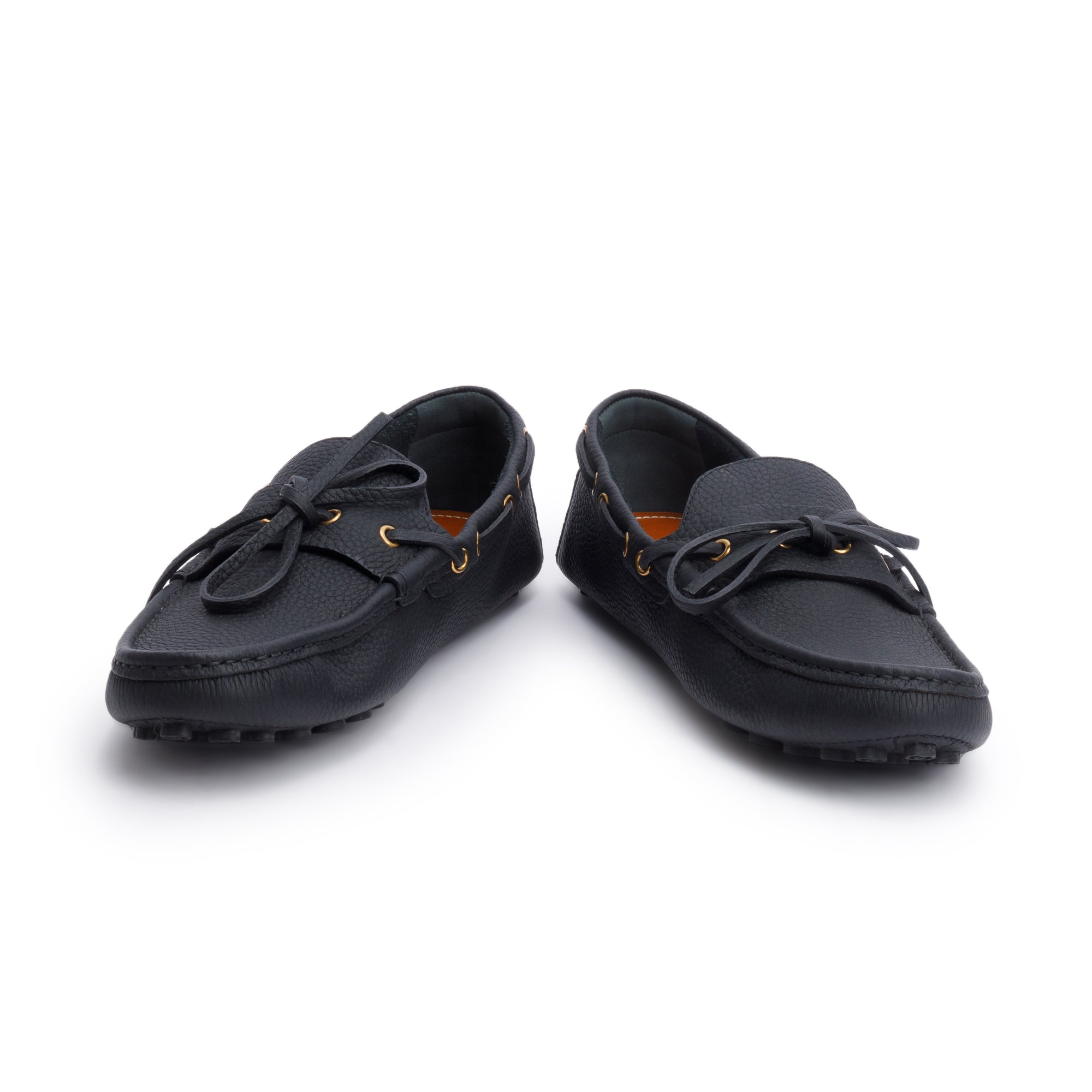 Gucci Black Leather Interlocking G Accent Drivers Loafers, Size 42